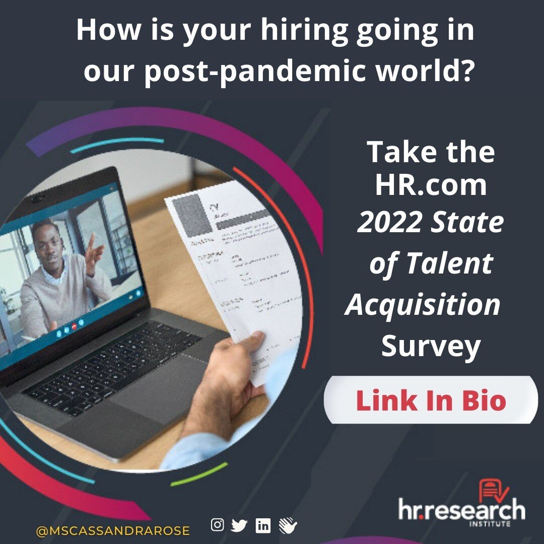 📣 Calling all #TalentAcquisition Professionals!

I've partnered with @hrdotcom to help imagine the hiring practices of the future. 

We want to hear your insights and experiences through the 2022 State of Talent Acquisition Survey.

Click the #linki