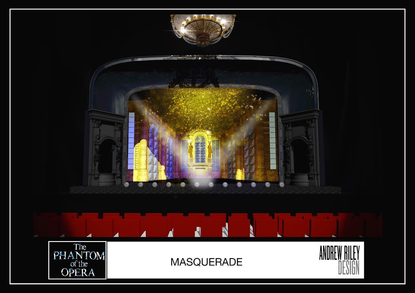 A render of the masquerade ballroom. #phantomoftheopera #vectorworksspotlight #photoshop #procreate