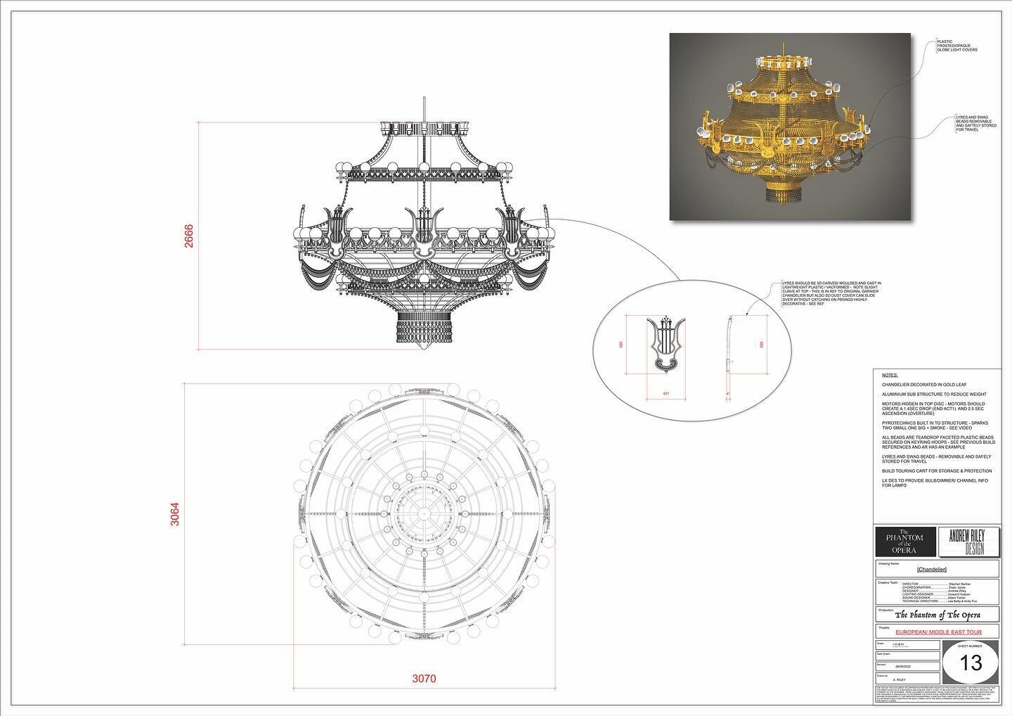 Technical Drawing of the Chandelier. Took a long time to draw in 3D! &hellip;..#chandelier #vectorworks #vectorworksspotlight #technicaldrawing #phantomoftheopera @potoworldwide @phantomgreece