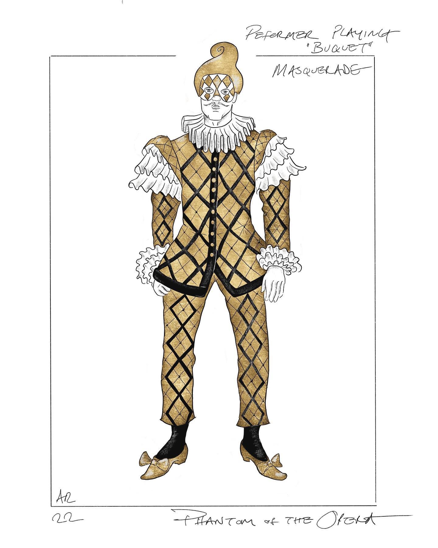 Various Masquerade and Mens Daywear Drawings for the forthcoming Phantom Tour starting in Greece 2023. #phantomoftheopera #phantomgreece #masquerade #costumedesign #costumedrawings (No AI!)