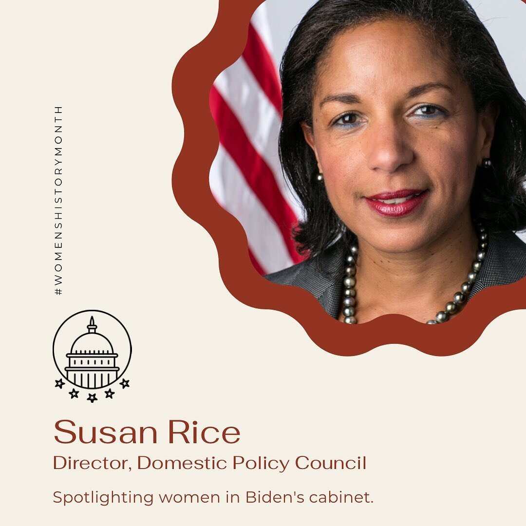 Spotlighting the woman of Biden&rsquo;s diverse cabinet! #WomensHistoryMonth

SUSAN RICE - Director, Domestic Policy Council!

#Policy #Politics #Biden #TheBlkboardCollective #WomenEmpowerment #US