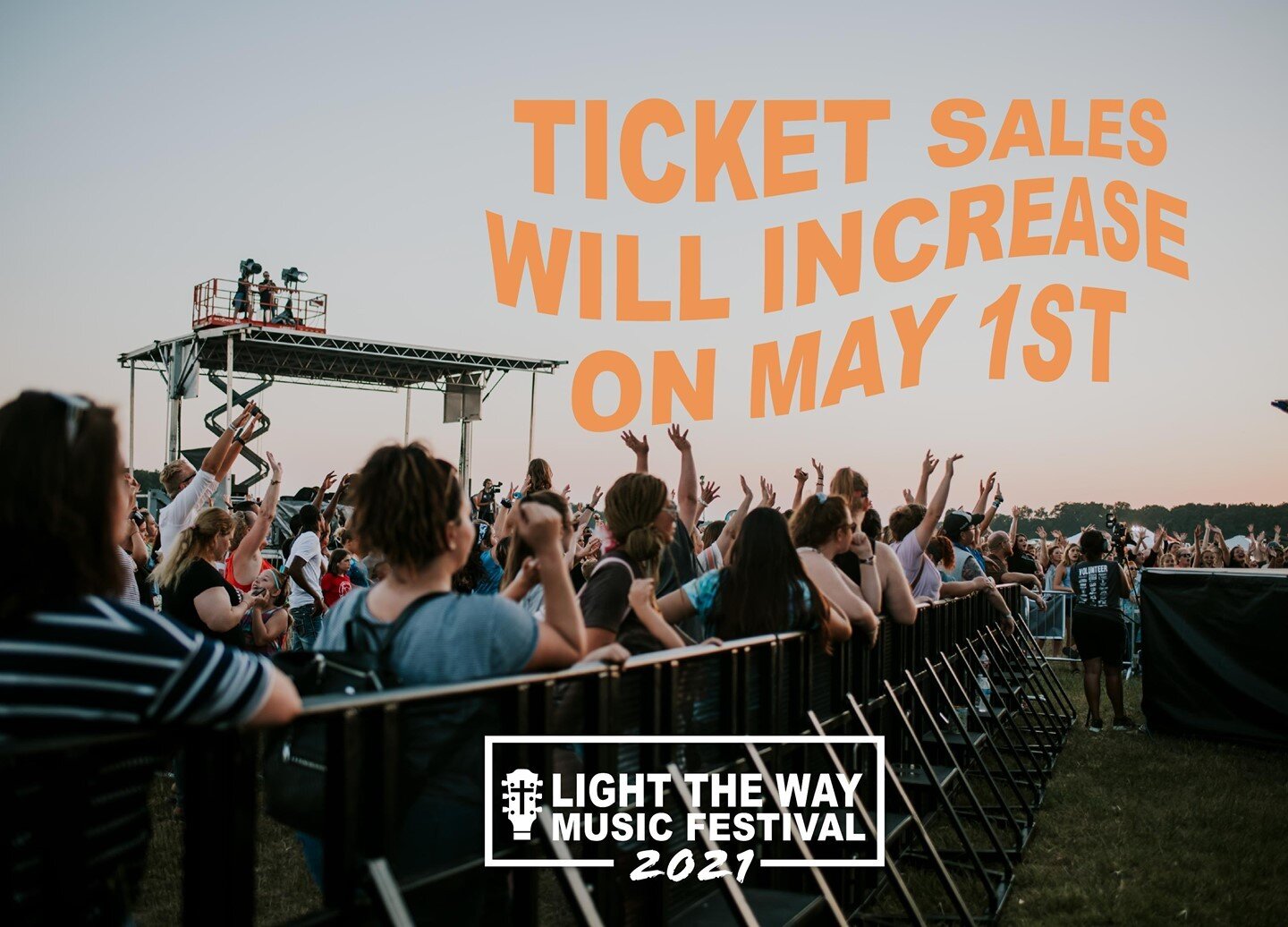 Join me at Light The Way Music Festival  2021!⠀
⠀
Today, weekend tickets to see Tobymac, For King &amp; Country and more are only $40! ⠀
On May 1st weekend ticket sales will increase to $50 and will continue to increase up to $70. Buy your tickets to