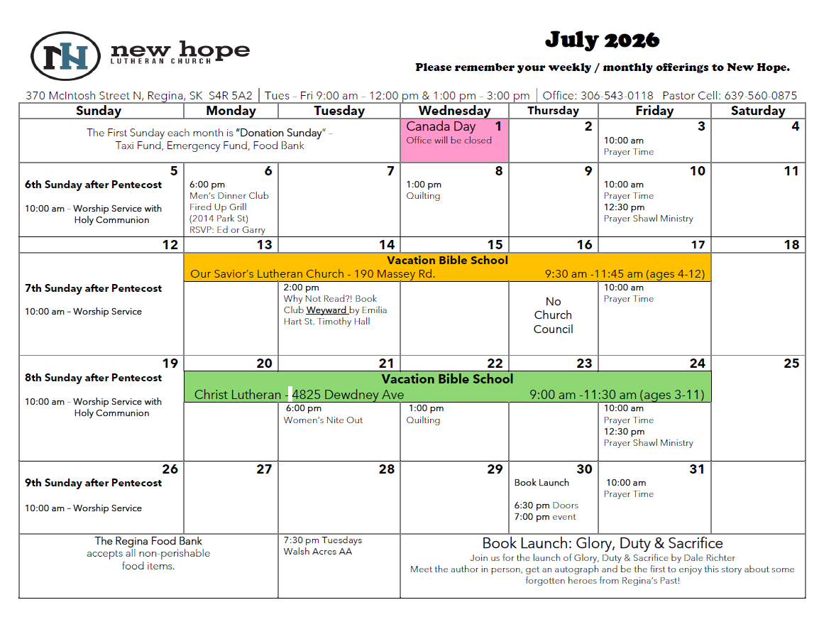 July Calendar