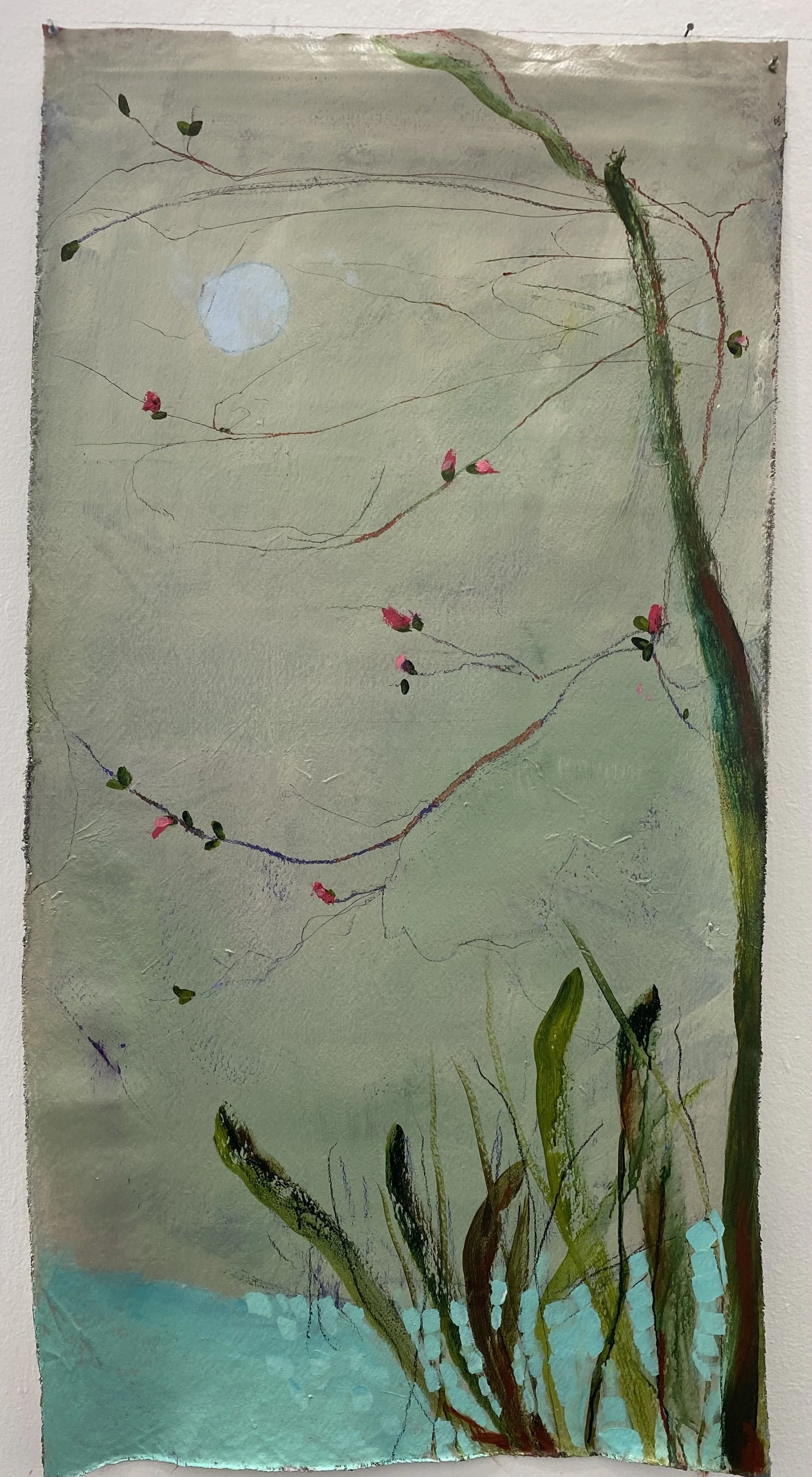 "Spring Pond"; 30 x 58", on canvas