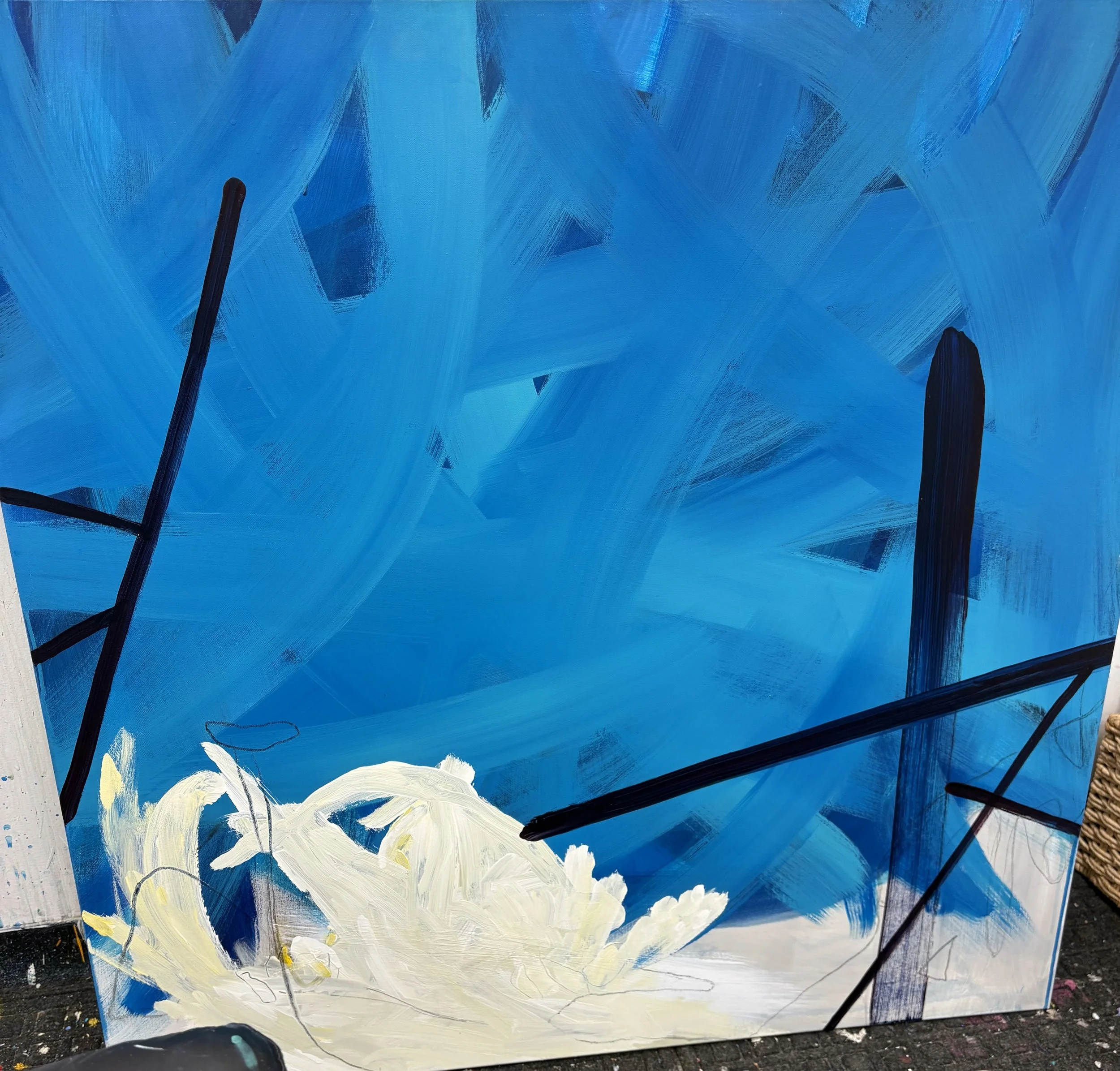 "WatersOver the Bridge", 40"x40" on canvas
