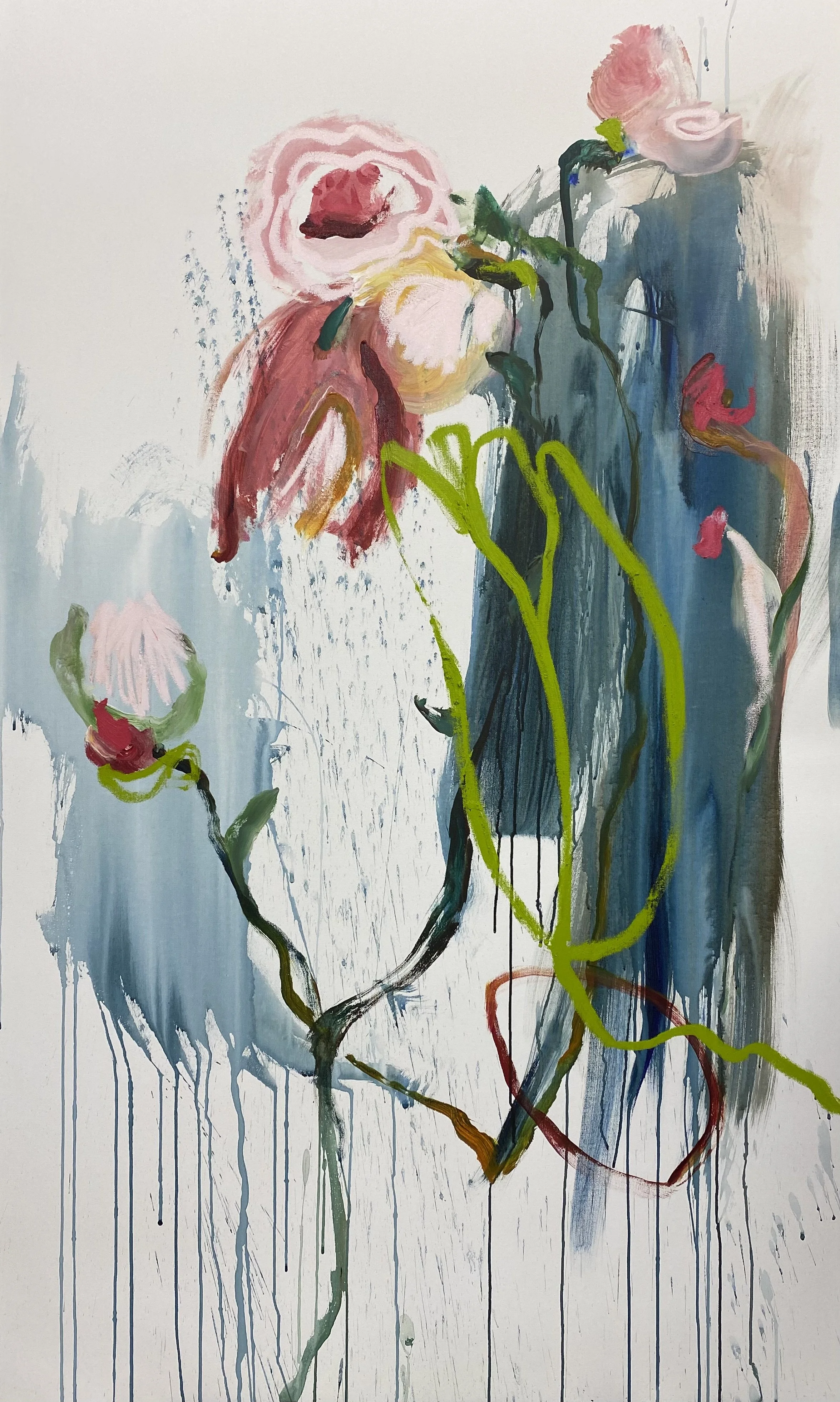"SPRING FLOWERHEADS", 36x60", on canvas