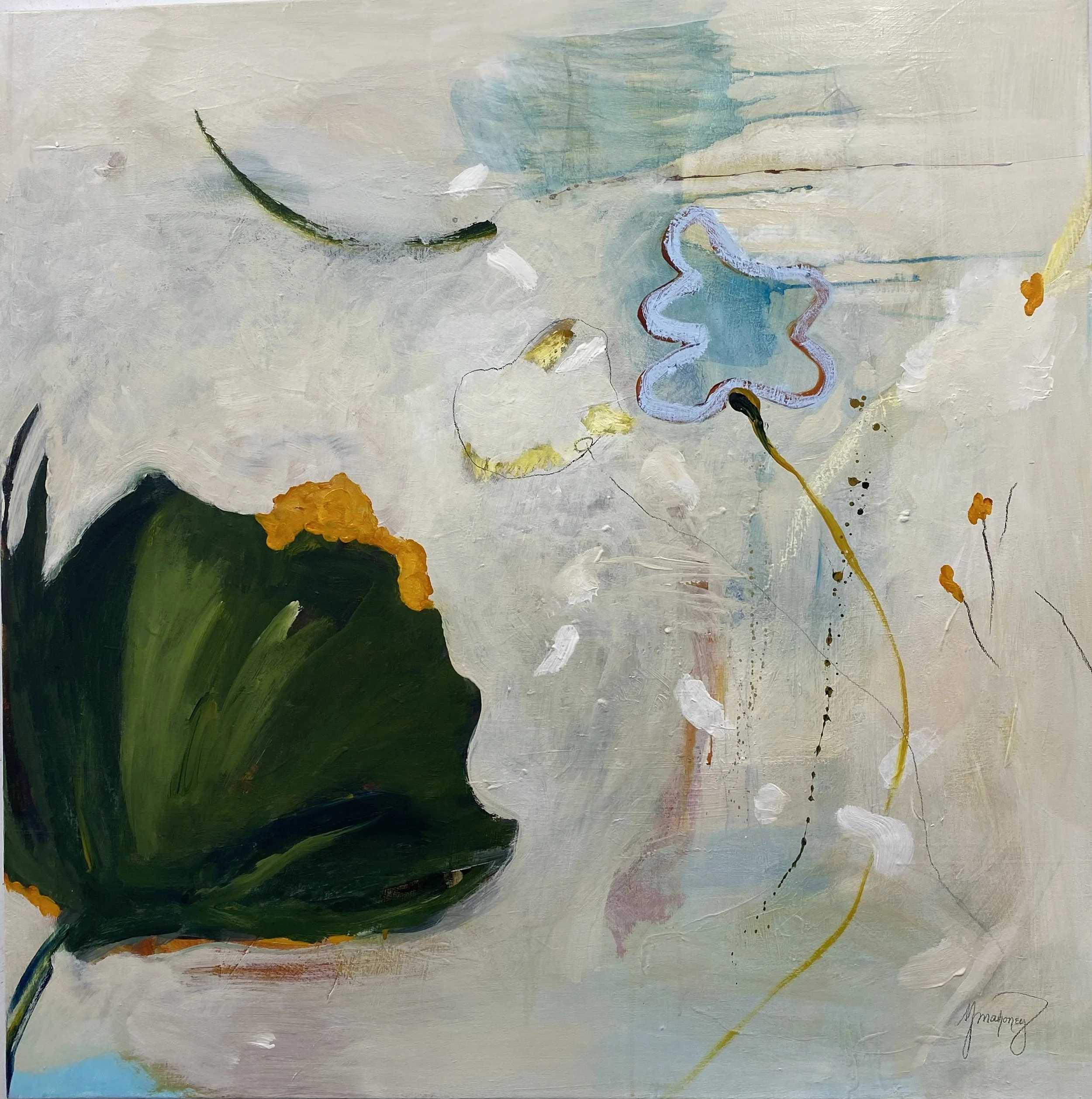 GARDEN FRIENDS, 40"X40" ON CANVAS