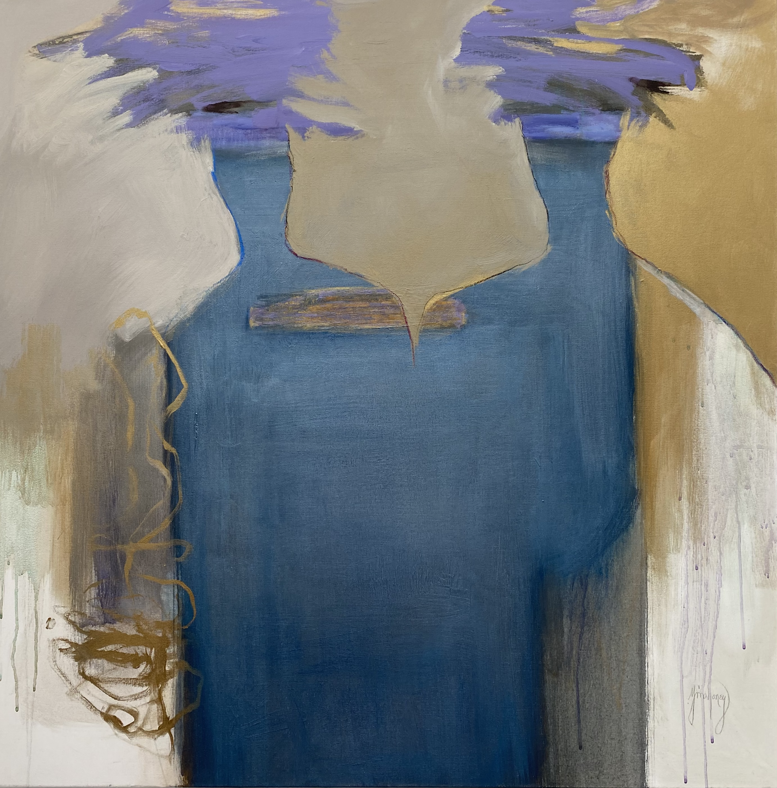 'MOAI TRAVELERS', 40X40" on canvas