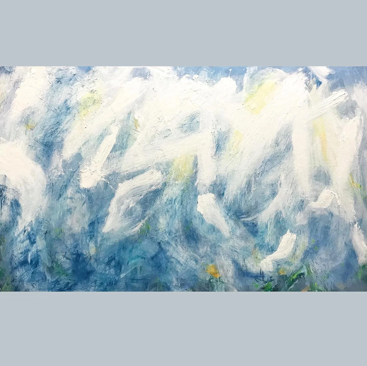 Jelly Spring &ndash; Tulips, 2024, Acrylic on Canvas, 100 x 160cm.

One bright, crisp morning the sun was shining through the petals of spring flowers. They became translucent, like a child&rsquo;s jelly. I&rsquo;ve tried to capture this translucency