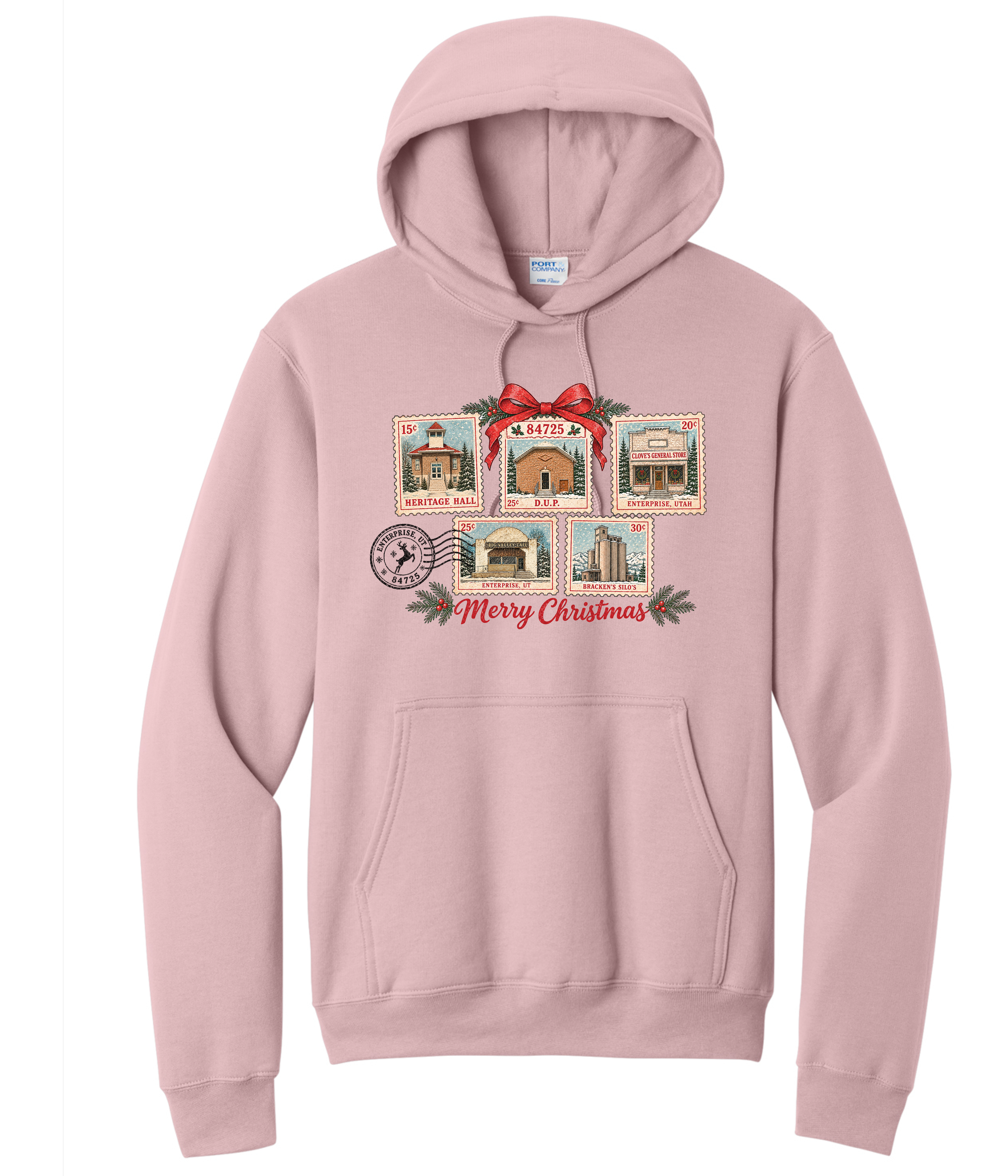 Adult Small Town Vintage Stamp Hoodie
