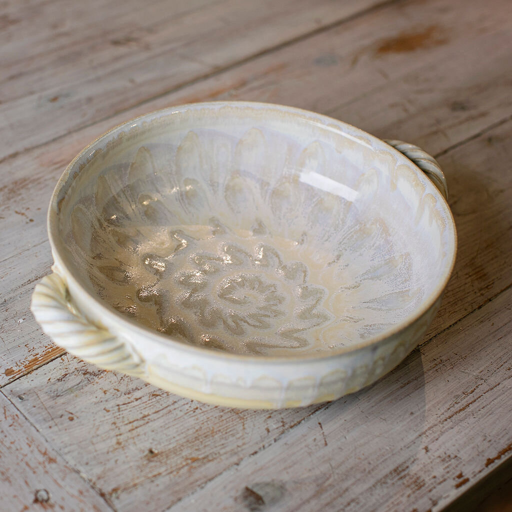 phenix pottery Desert Yellow Large Casserole Dish WIth Lid Handthrown Stoneware  Pottery 3