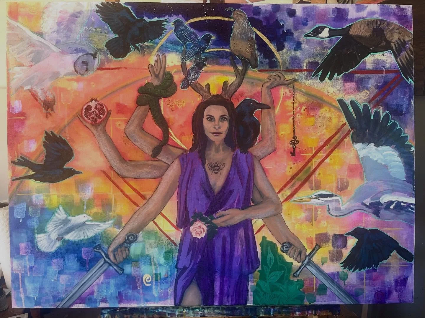 I&rsquo;ve been working on this piece for a documentary project with @reneesarasvati_art @eden.alvernaz @kimamatiart @joan_findleyperls @turquoiseskystudio 

It&rsquo;s finally done! This is such a fun project. If you&rsquo;d like to follow along, th