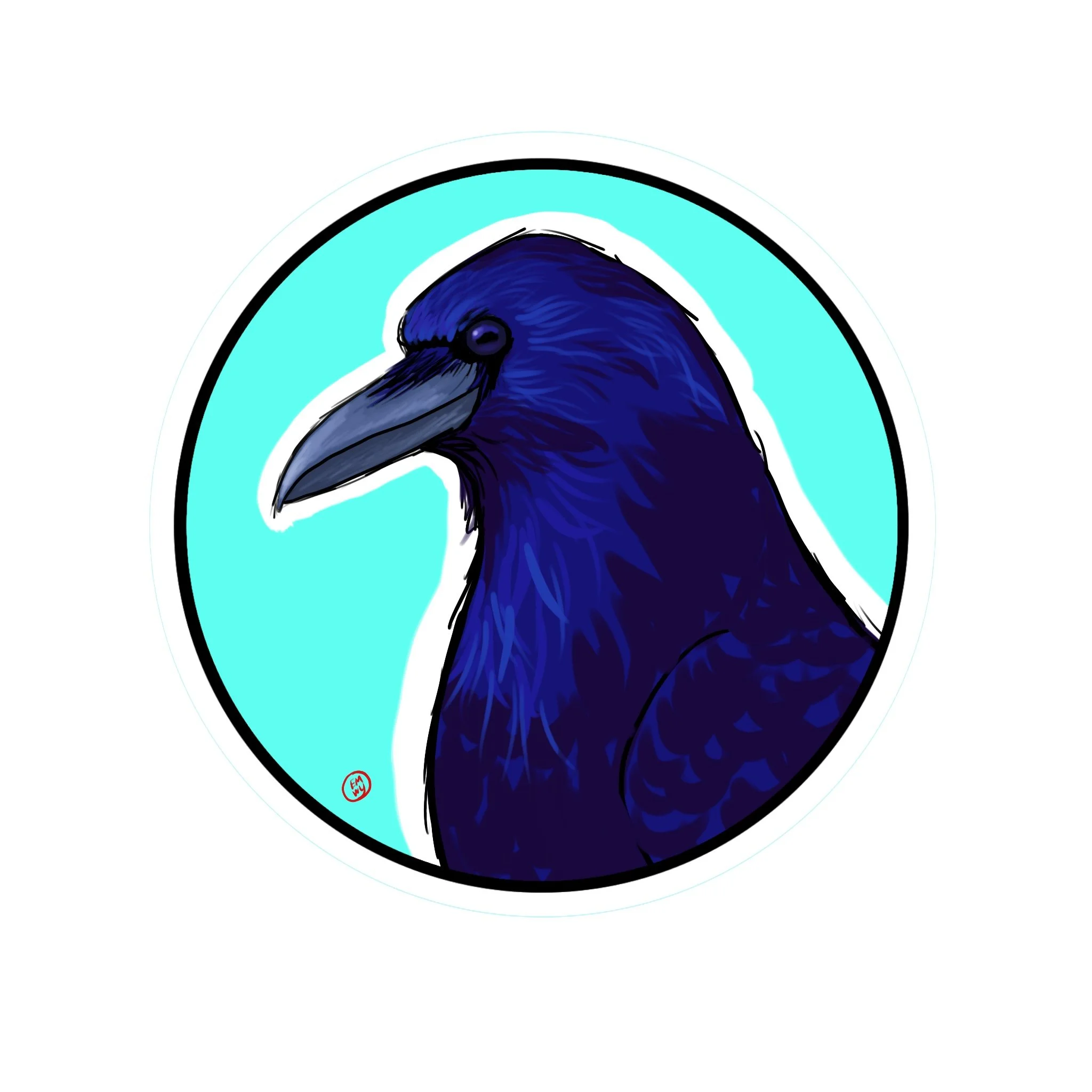 Can't make sticker designs without my favorite corvid friends. Doesn't this one look like a little smartass? Must be my mascot. 

I'd like to make two more of these, or more! What other animals should I do?