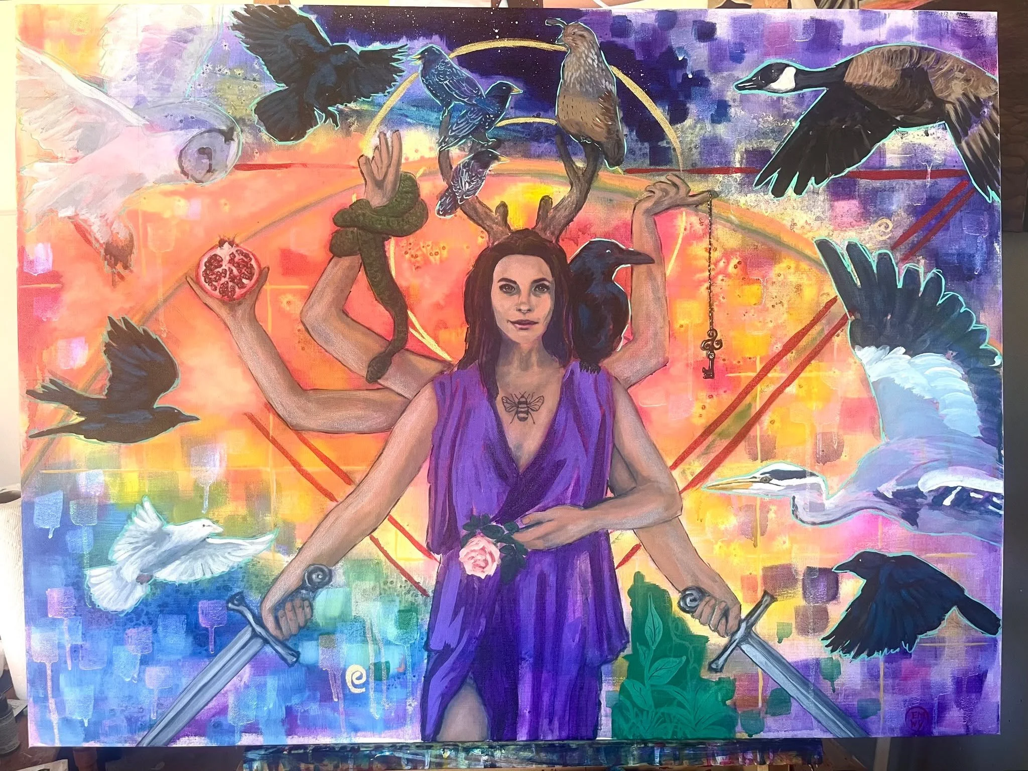 The piece I made for the documentary from the last post will be on my wall at Ghostwolf Gallery starting this week, for the month of March, coinciding with the Women's Work Show. 
I'll be working the gallery Friday, if you'd like to say hi, and then 