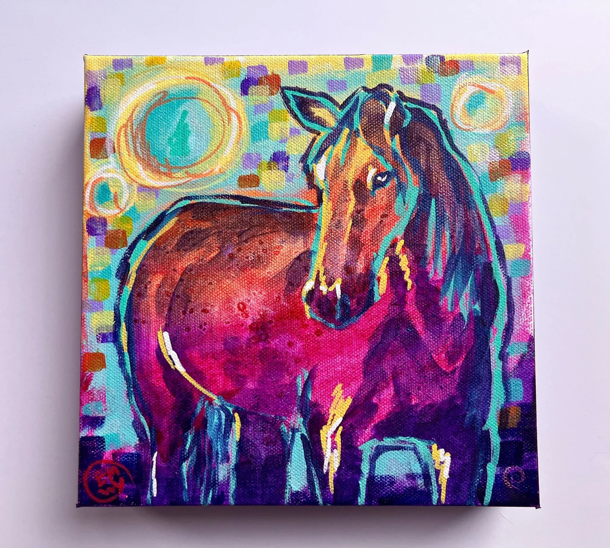 This little painting is up until June at Iconik Lupe in Santa Fe, in the Year of the Horse show presented by Curate Santa Fe. I'm super excited to be in the show and it's also the first time I've ever applied to a show in Santa Fe. I hope to do more.