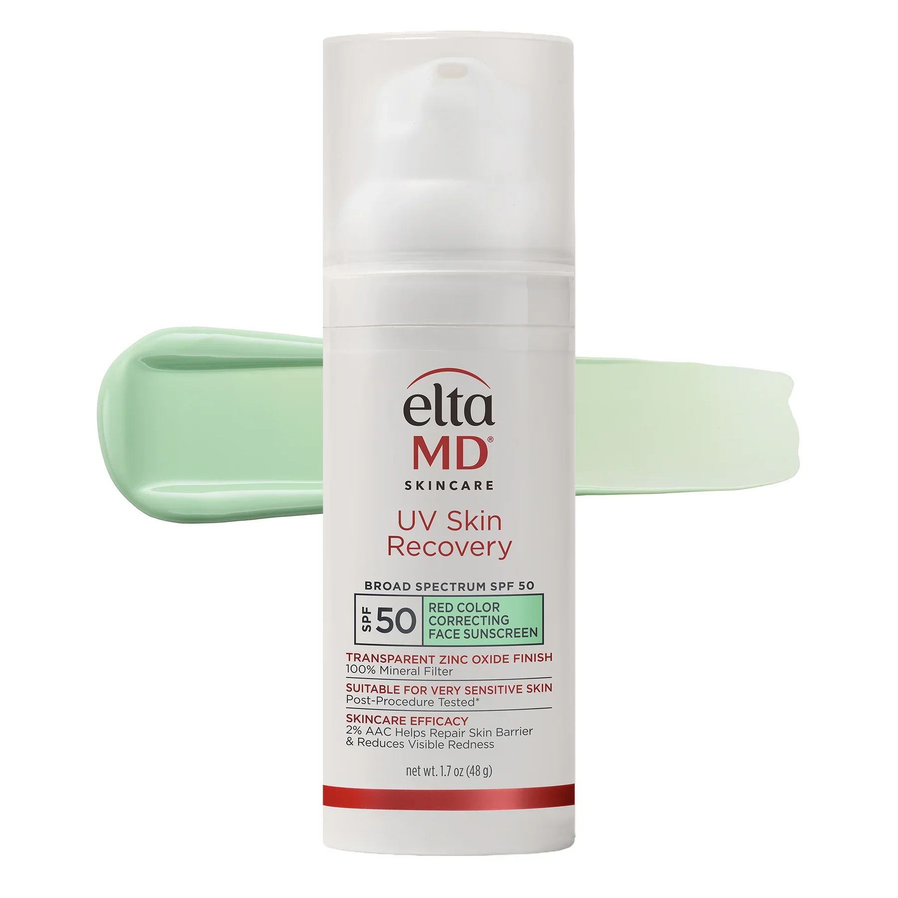 EltaMD UV Skin Recovery Red Color Correcting Green Tint Broad Spectrum SPF 50