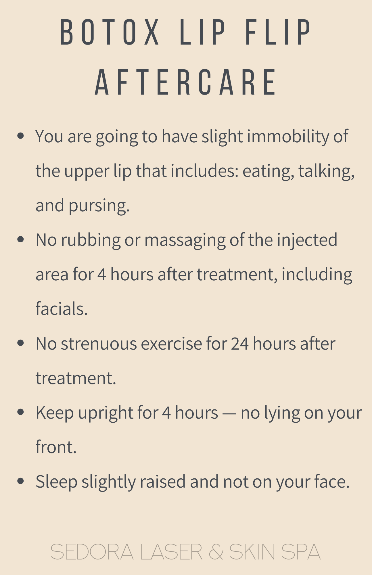 Botox Lip Flip Aftercare — Sedora Spa