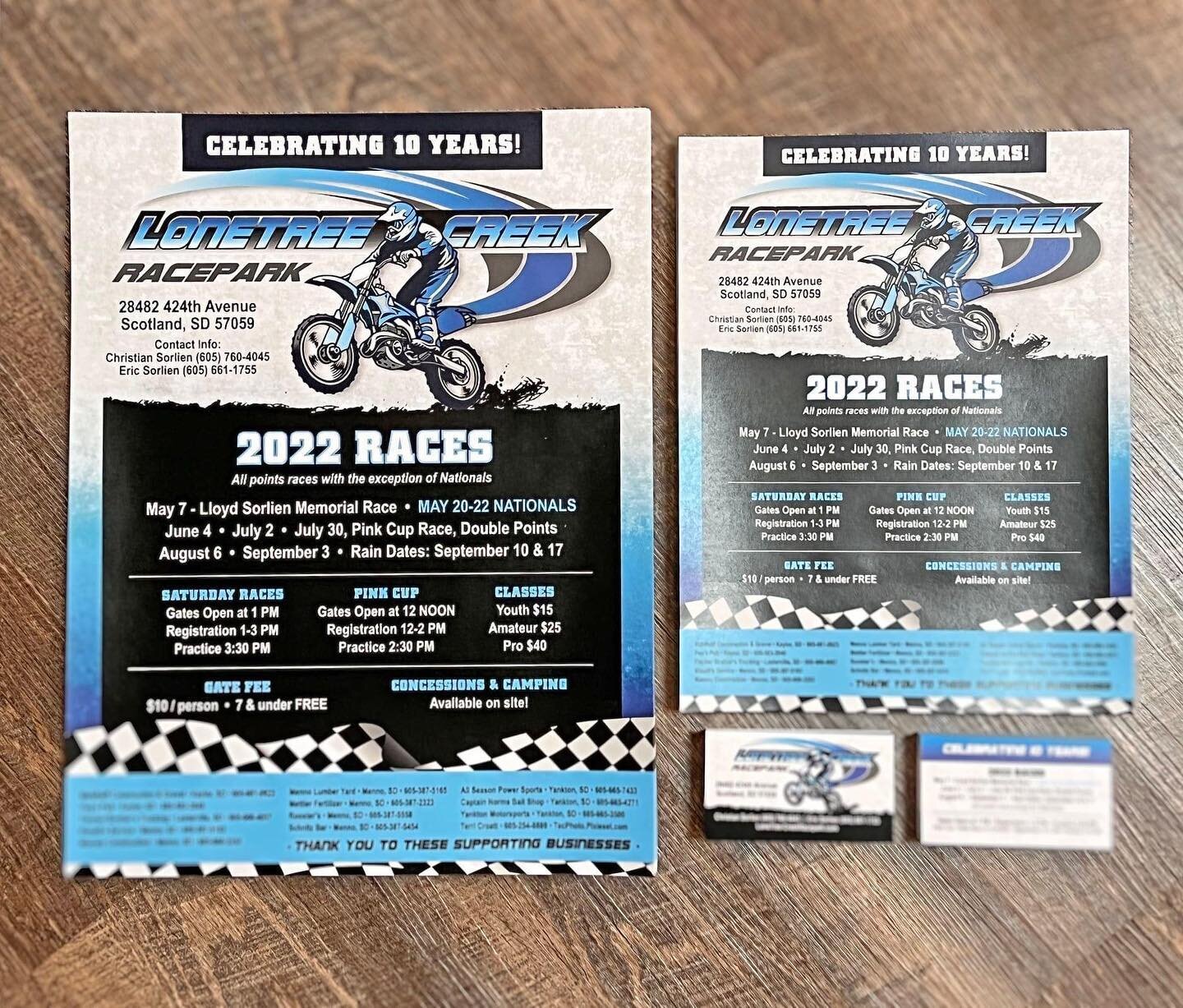 It is always a sign of warmer weather on the way when Christian from Lonetree-Creek Racepark reaches out for race-date posters!