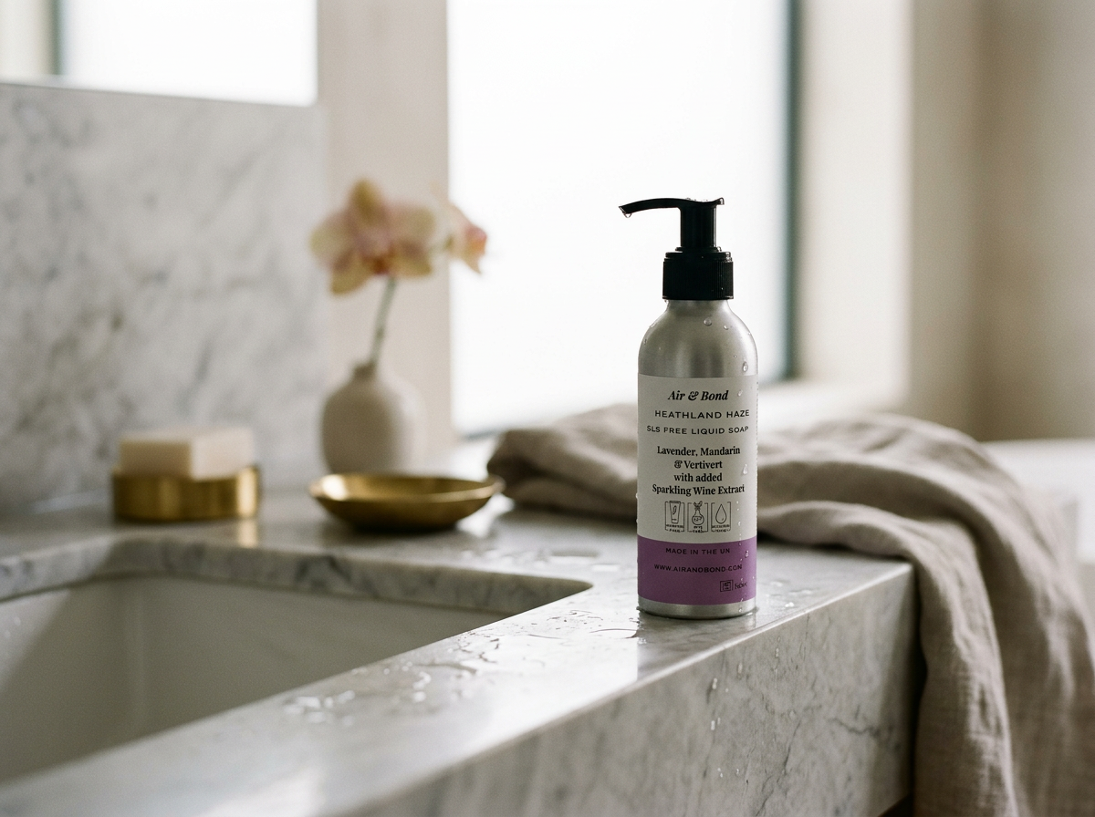 Heathland Haze: Liquid Soap Lavender, Mandarin and Vetiver with added Sparkling Wine Extract