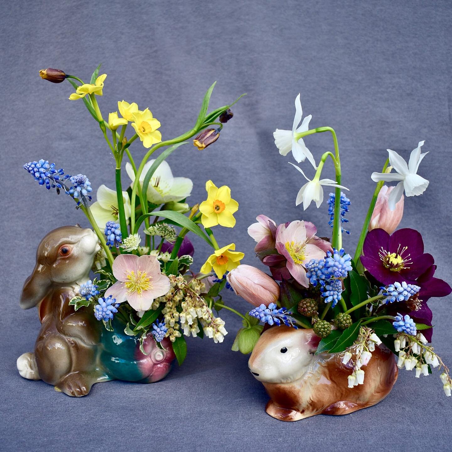 Happy Easter!  These vintage bunnies want to share some spring flower goodness with you. Hope you are enjoying a relaxing and tasty Easter Sunday!