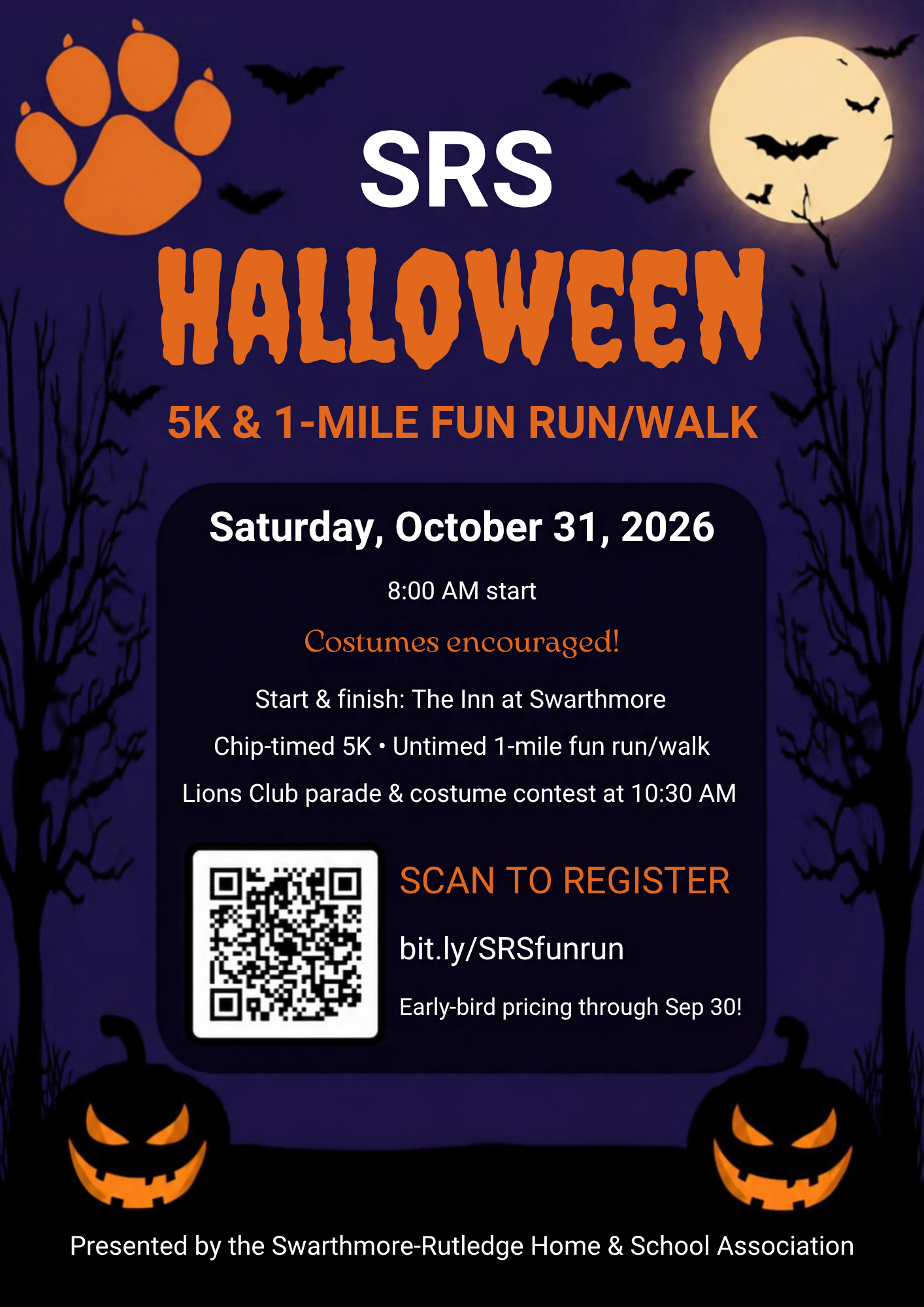 Halloween 5k & 1 Mile Fun Run/Walk!