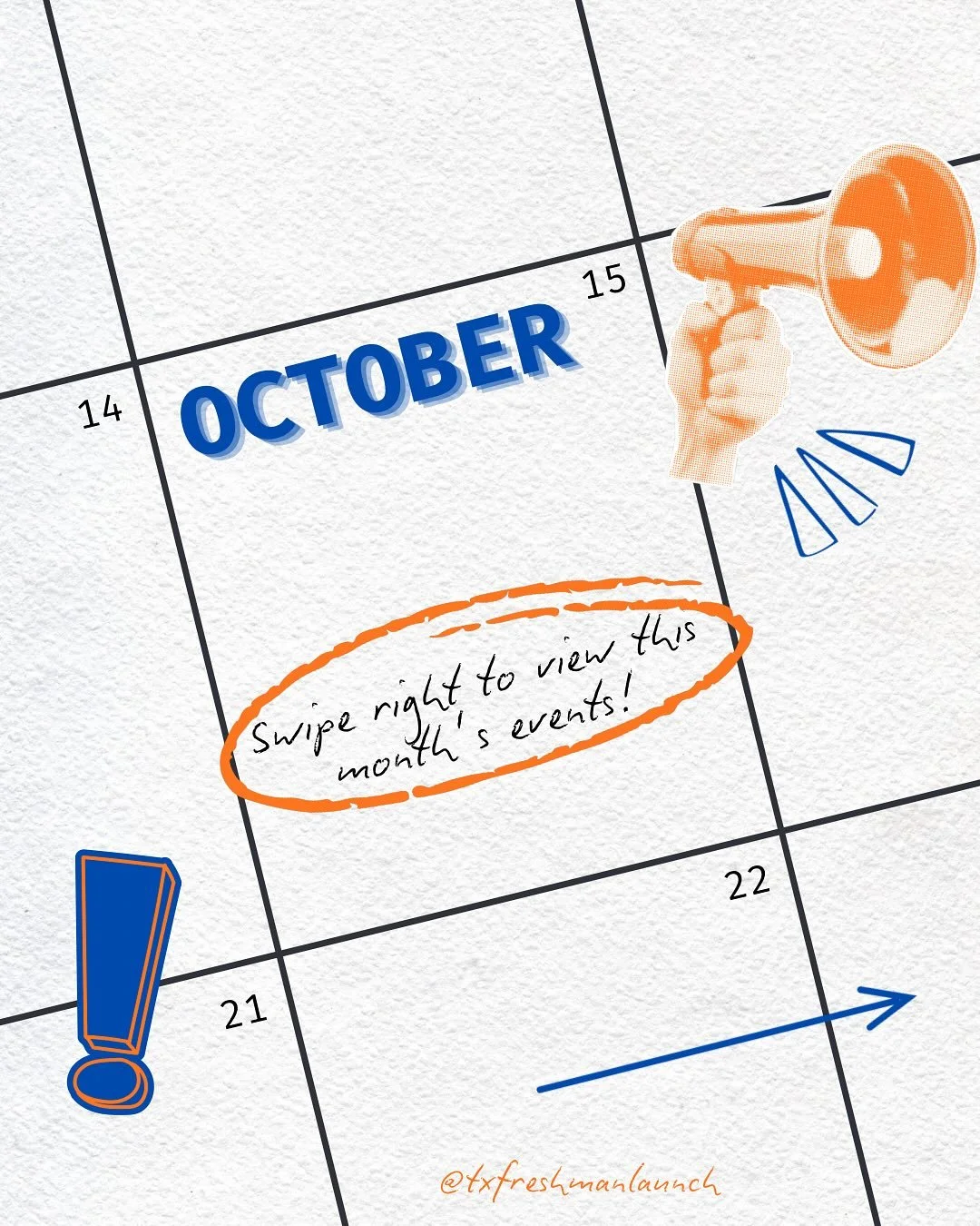 🗓️ October is here! Freshman Launch has a packed month full of events, opportunities, and community for our Launchers!

🚀 Check out our calendar and mark your schedules, we can&rsquo;t wait to see you there!