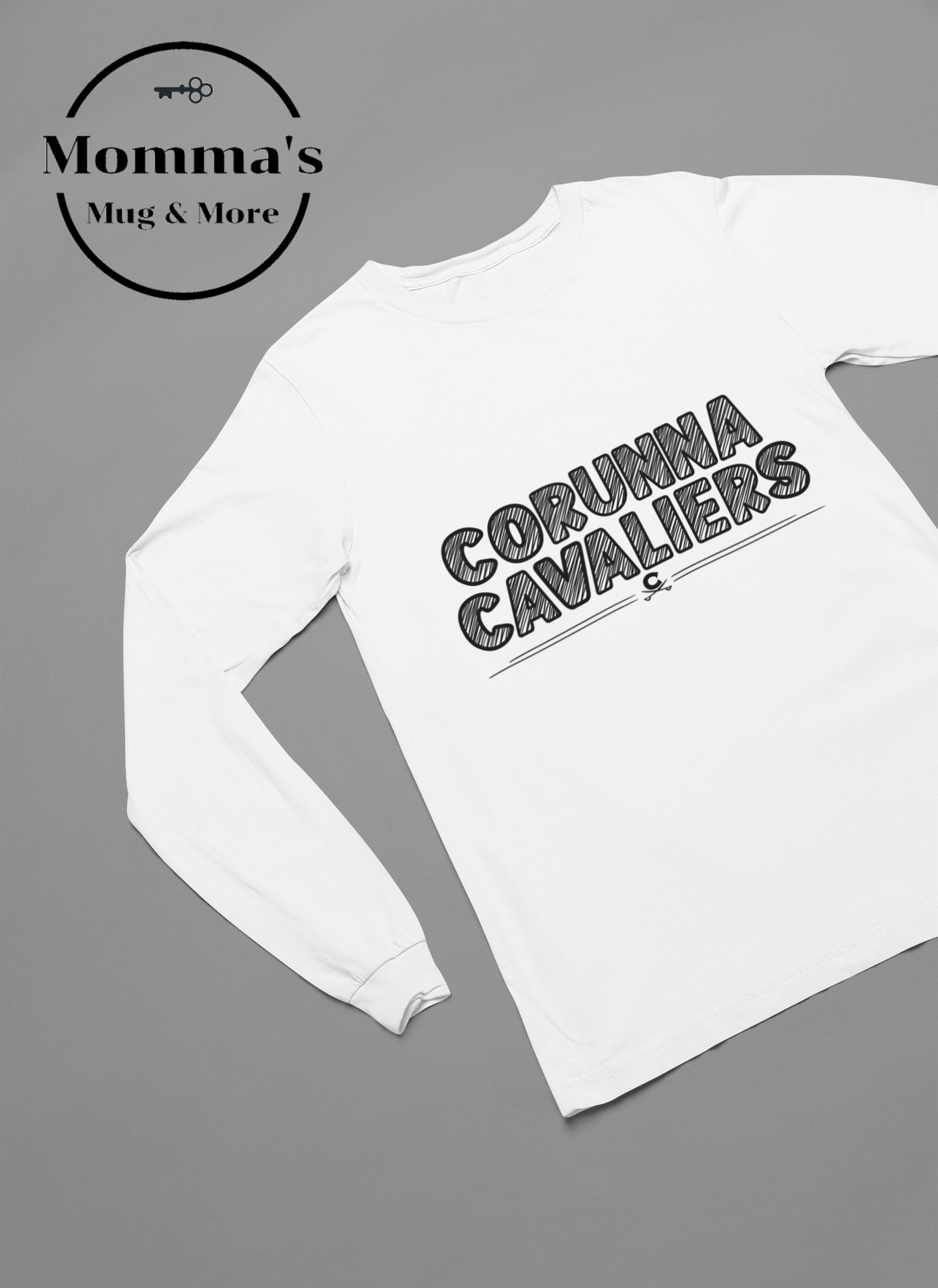 CORUNNA CAVALIERS SCRATCHED WHITE SLEEVED TEE.png (Copy)