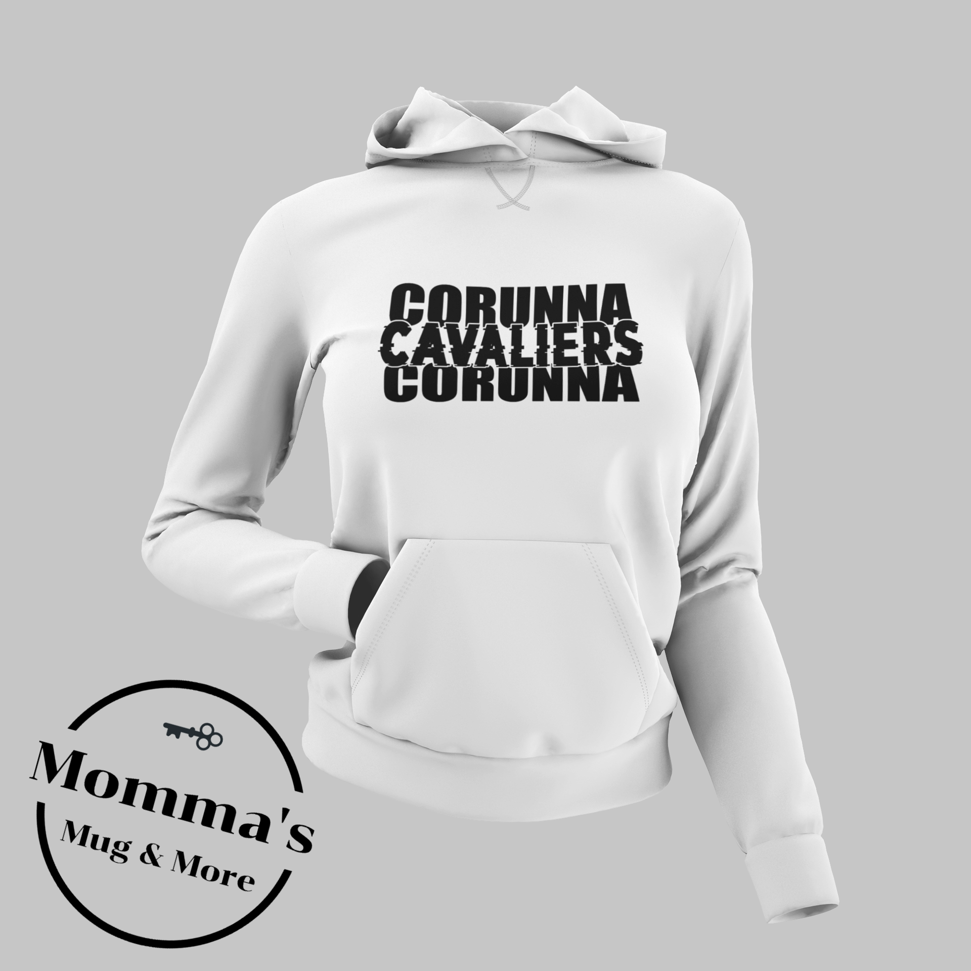 CORUNNA CAVALIERS GLITCH WHITE HOODIE.png