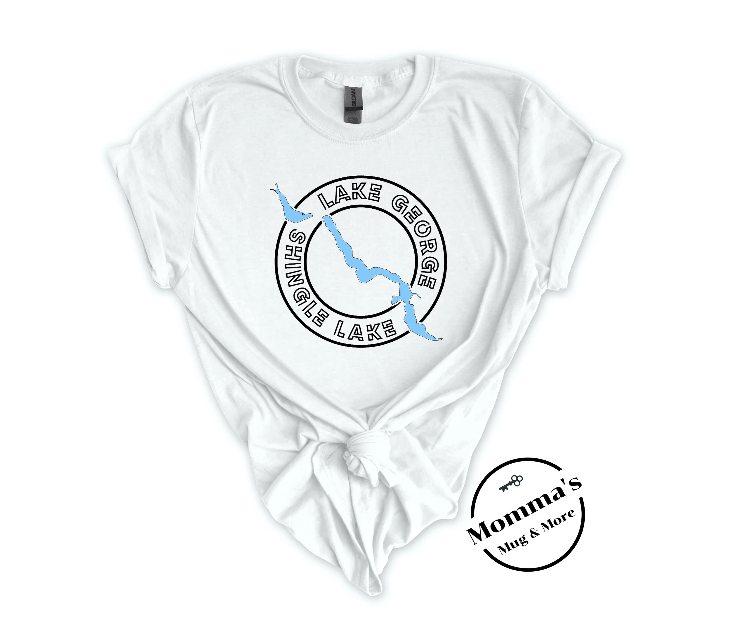 LAKE GEORGE SHINGLE LAKE WHITE TEE.jpeg