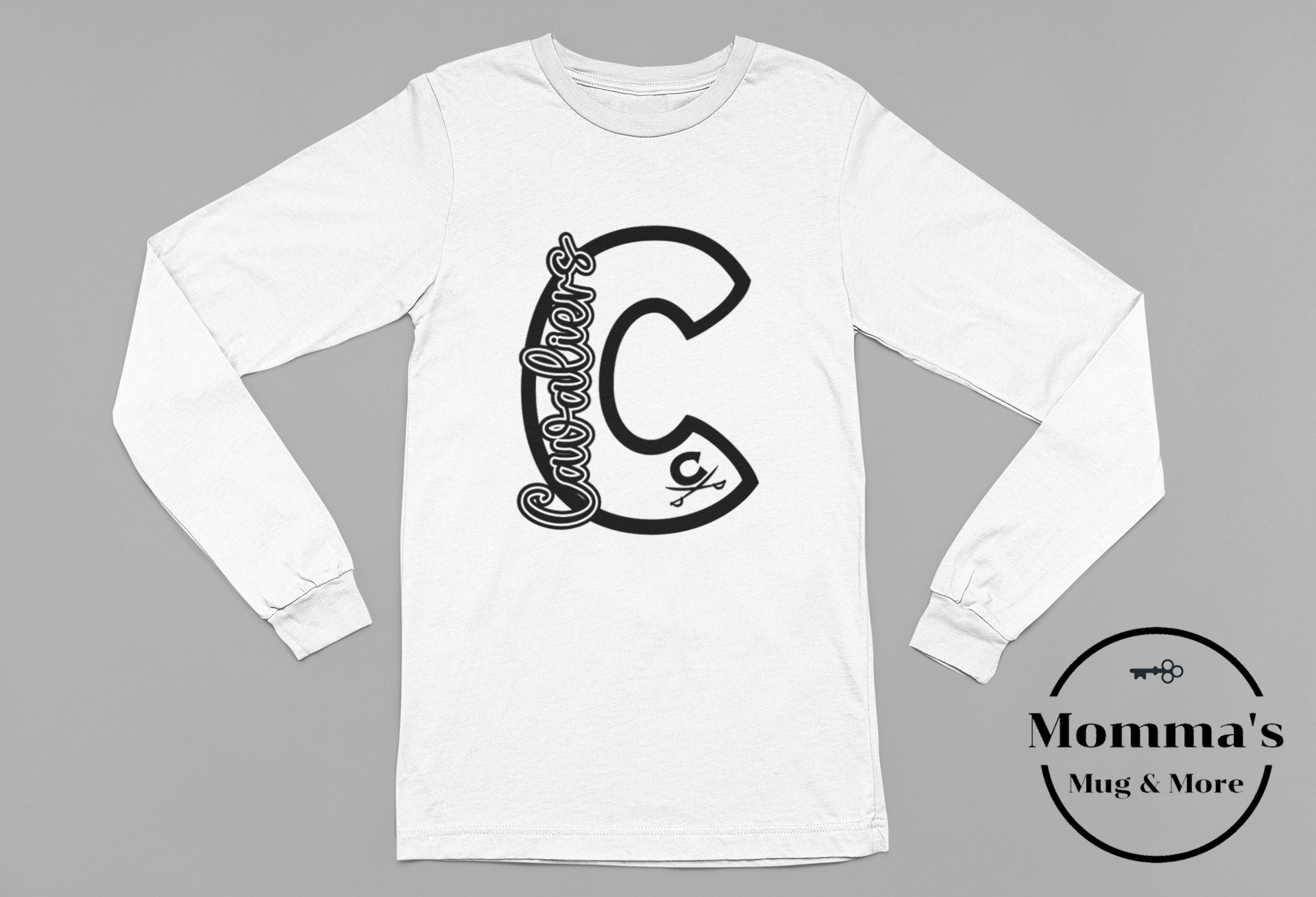 CAVALIER C WHITE SLEEVED TEE.png