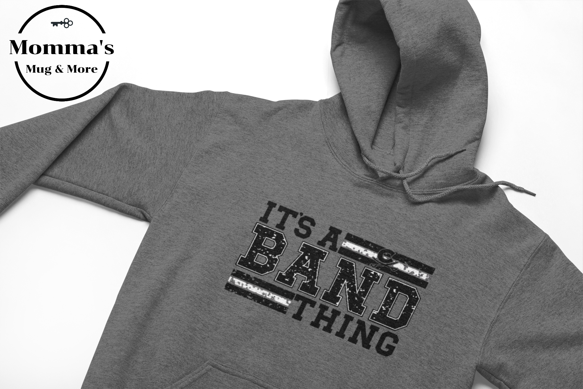 CORUNNA CAVALIERS MARCHING BAND IT'S A BAND THING GRAPHITE HEATHER HOODIE.png