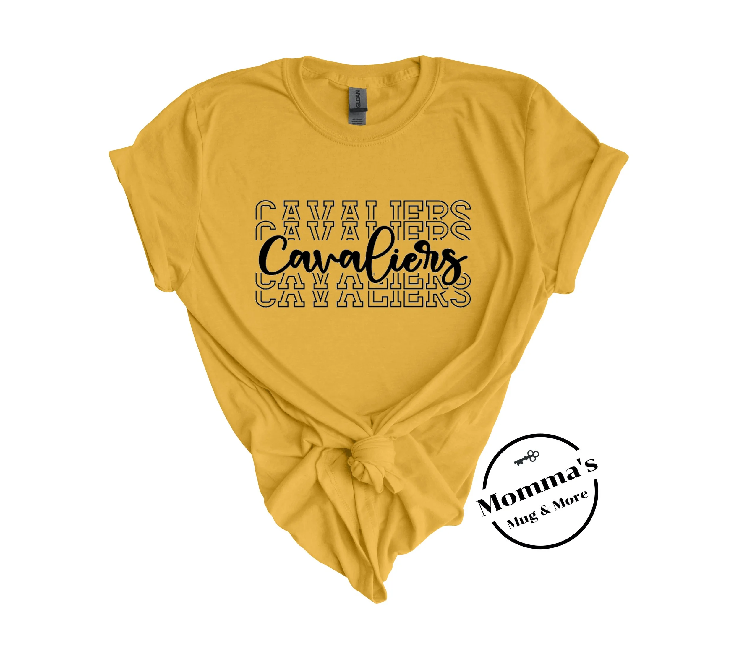 CORUNNA CAVALIERS ROMEO STACKED GOLD TEE.jpeg
