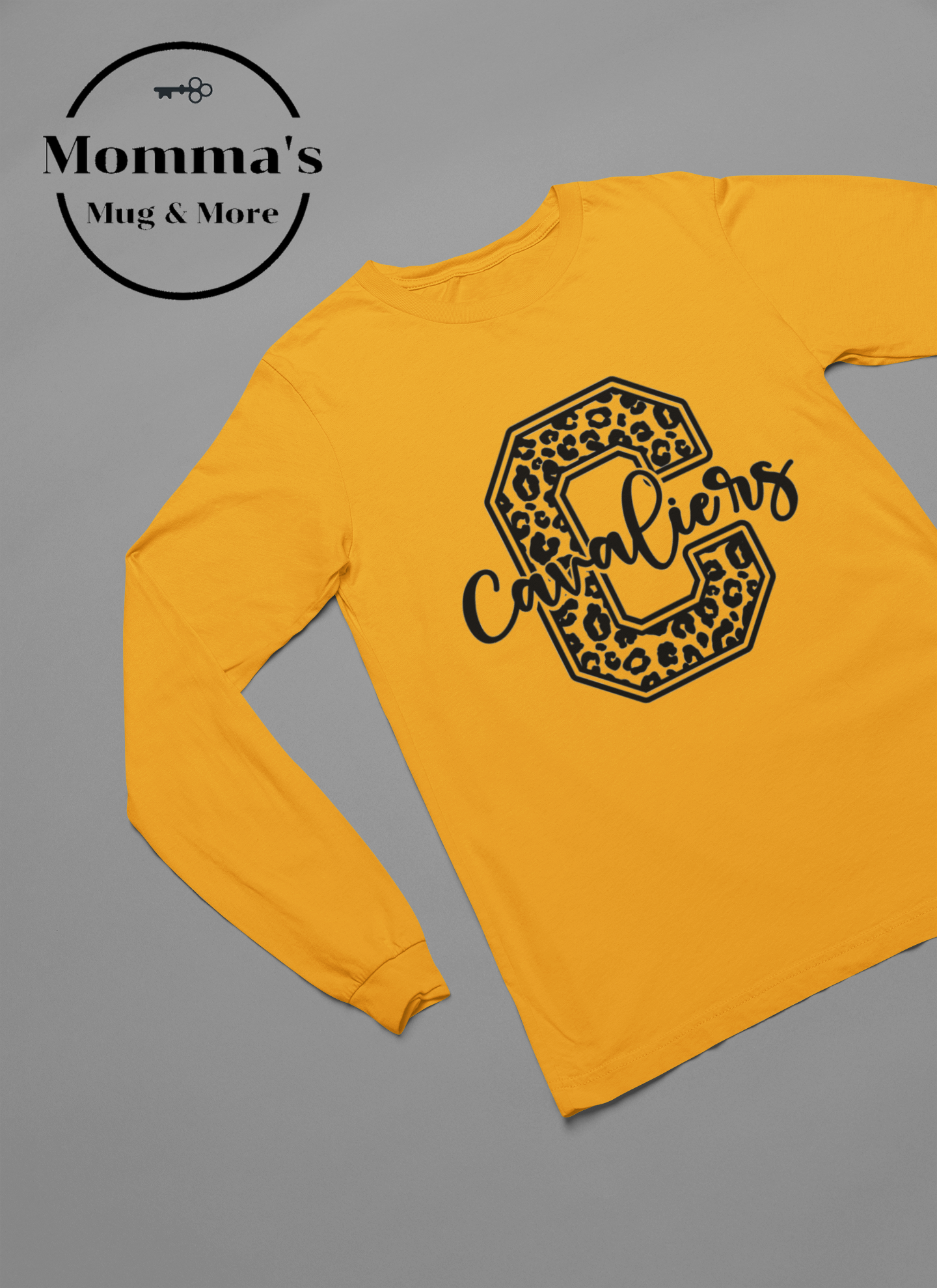 CORUNNA CAVALIERS LEOPARD C GOLD SLEEVED TEE.png