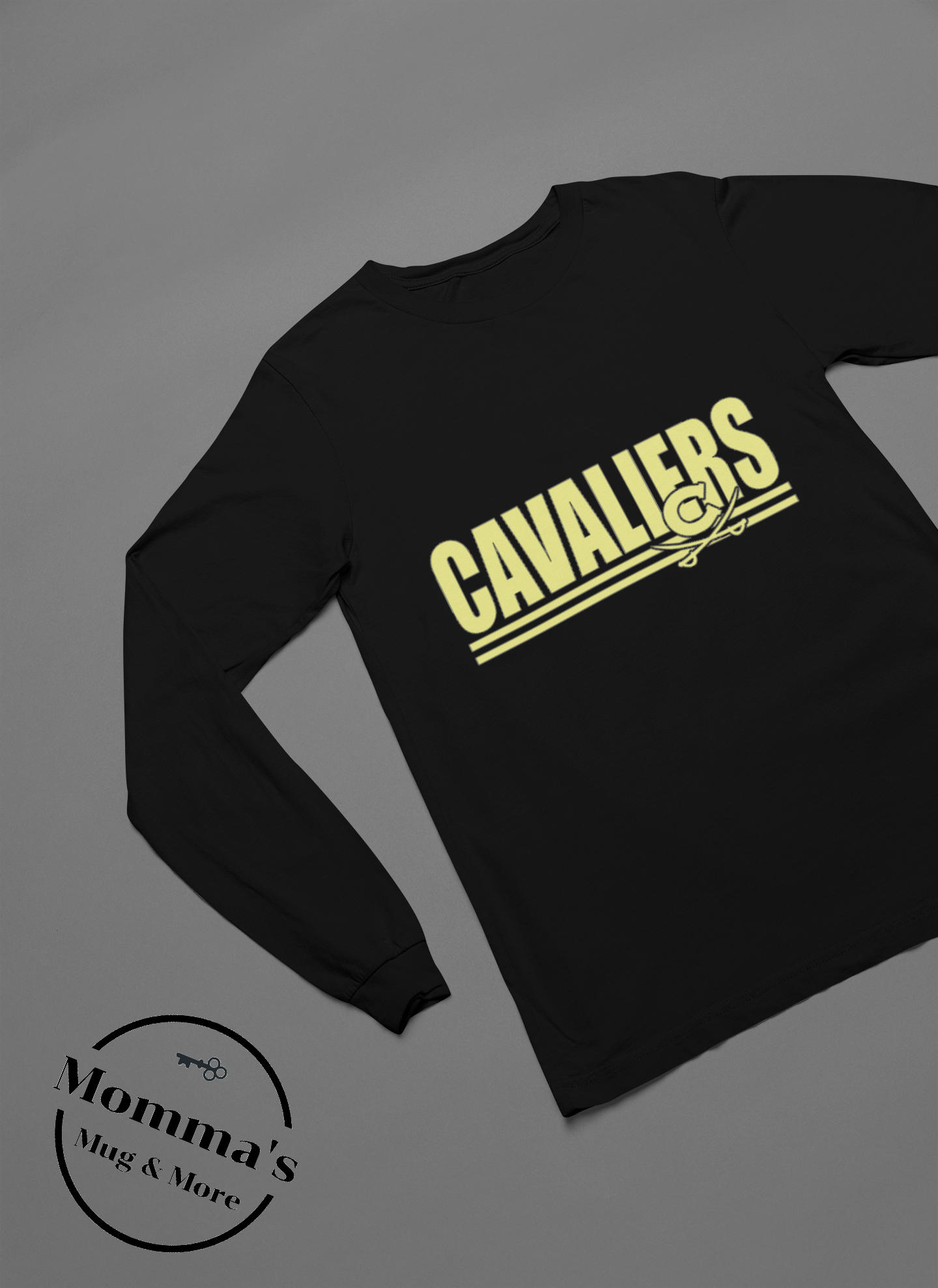 CORUNNA CAVALIERS STRIPED BLACK SLEEVED TEE.png