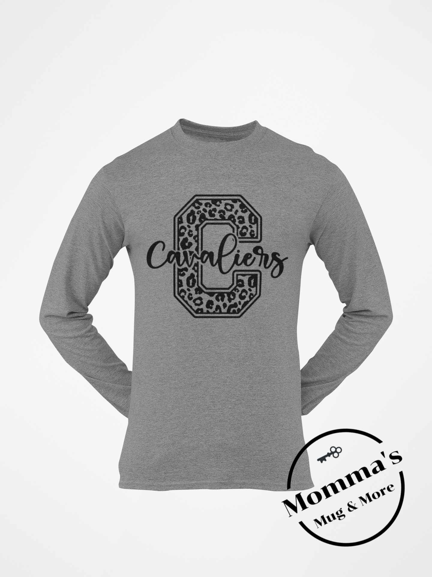 CORUNNA CAVALIER LEOPARD C SLEEVED TEE GRAPHITE HEATHER.png
