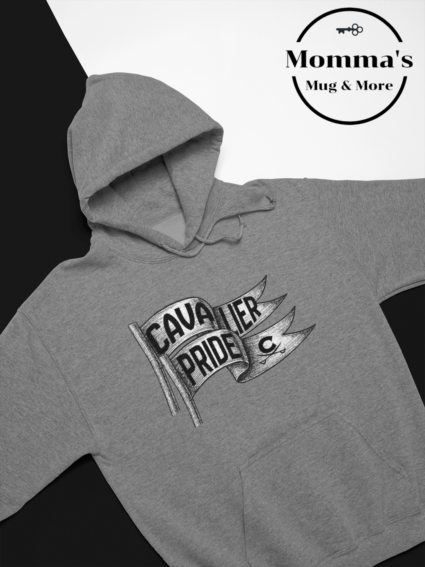 WAVING CAVALIER PRIDE GRAPHITE HEATHER HOODIE .png