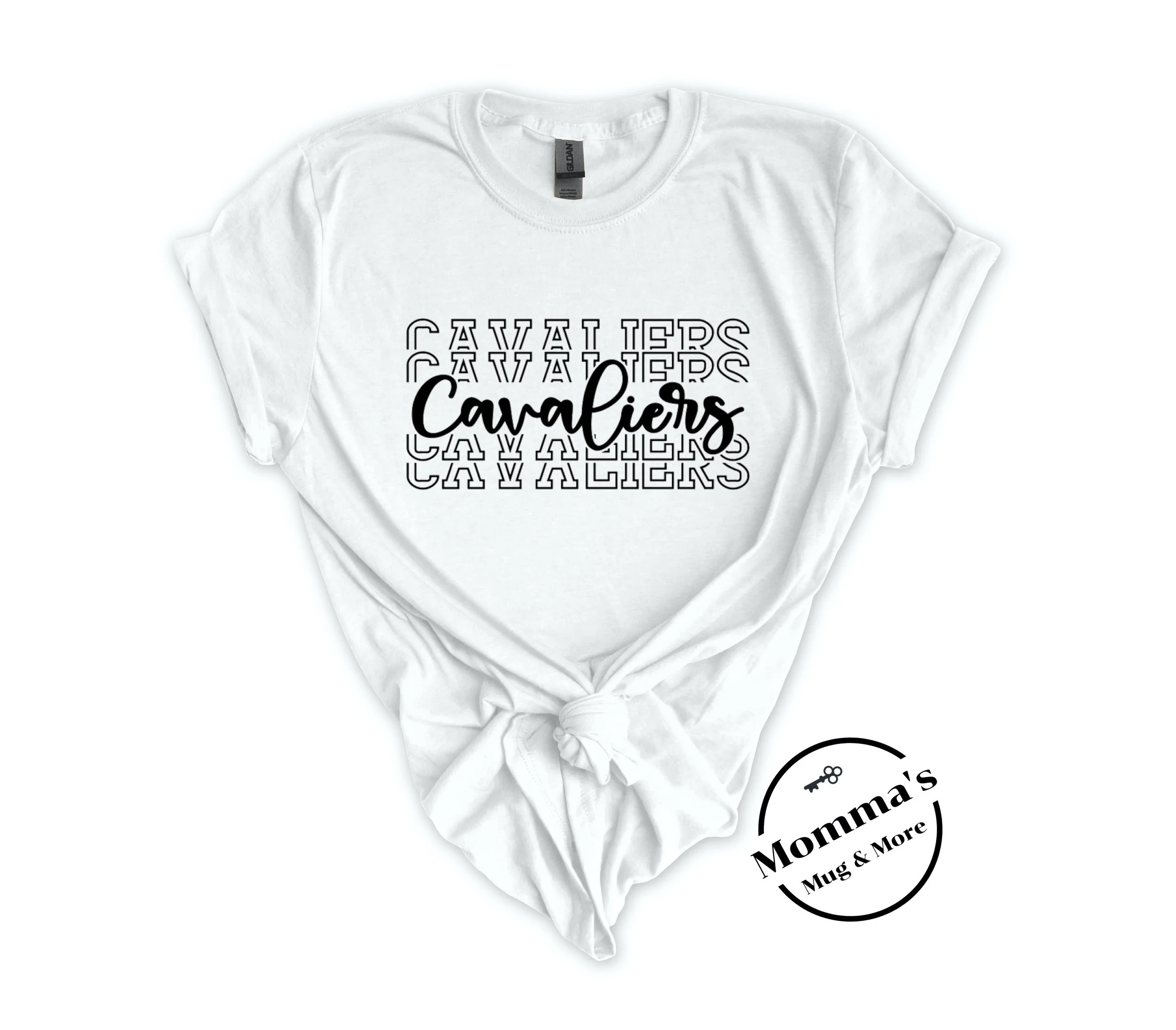 CORUNNA CAVALIERS ROMEO STACKED WHITE TEE 2.jpeg