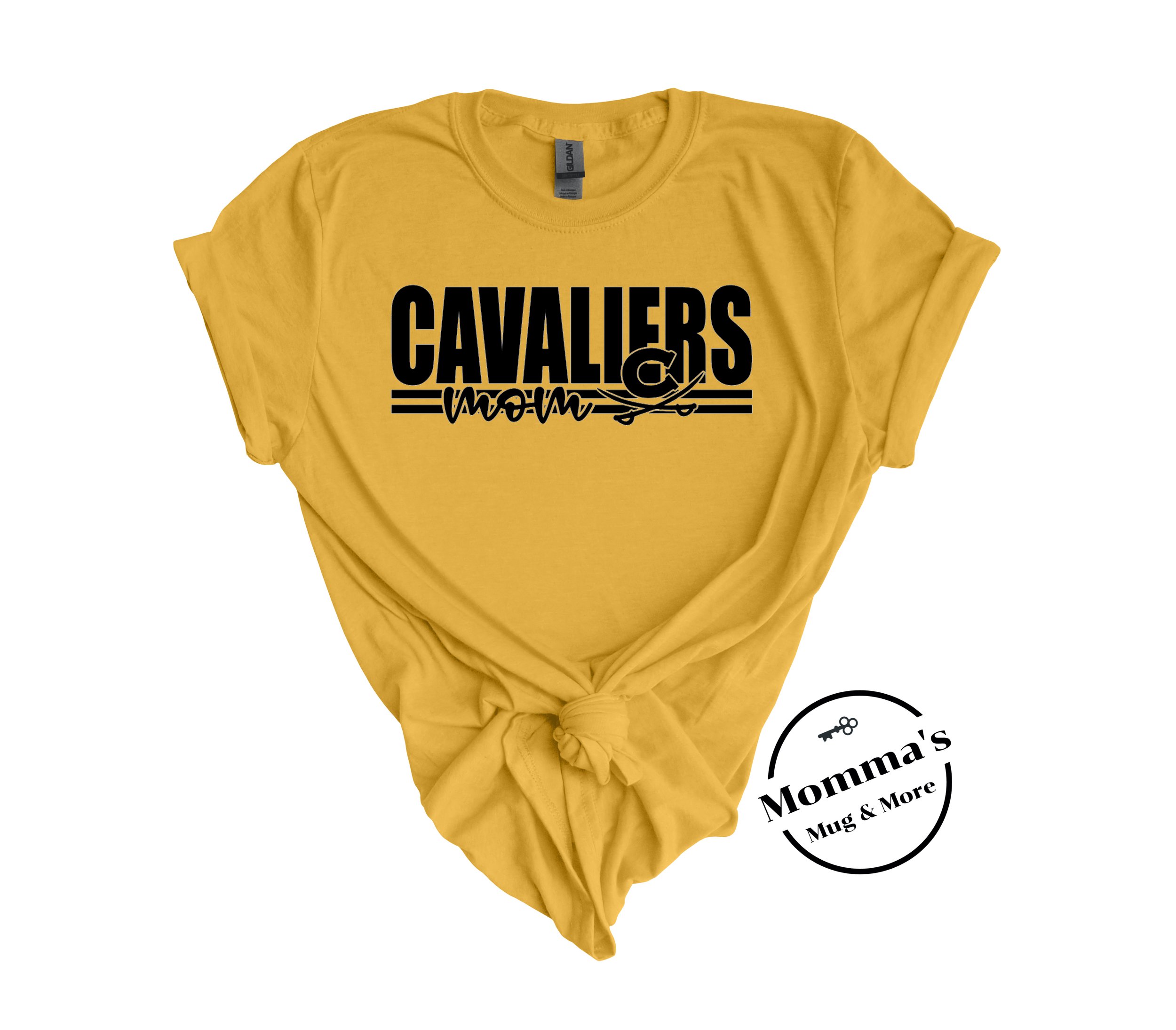 CORUNNA CAVALIERS MOM STRIPED HONEY TEE.jpeg