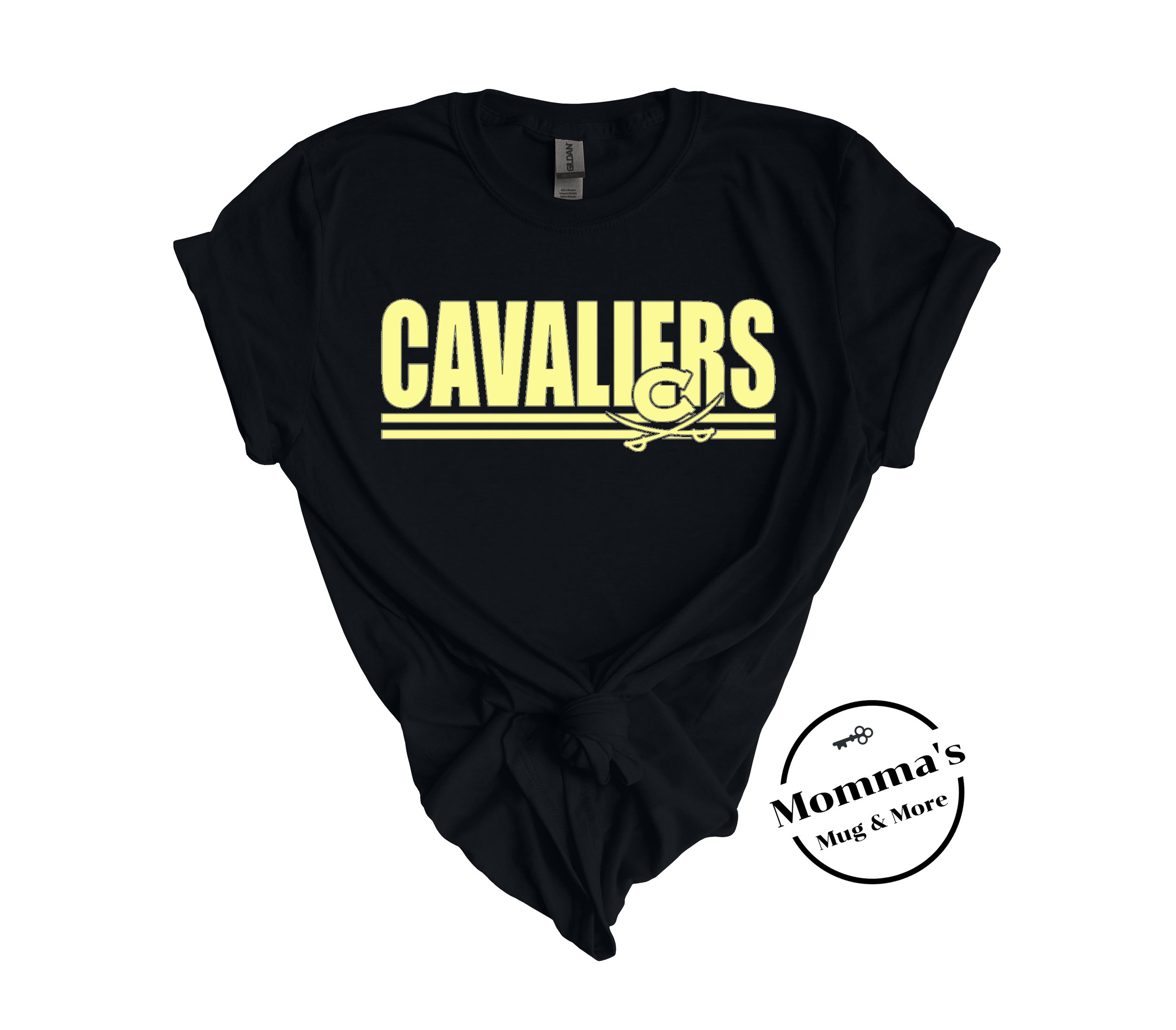 CORUNNA CAVALIERS STRIPED BLACK TEE.jpeg