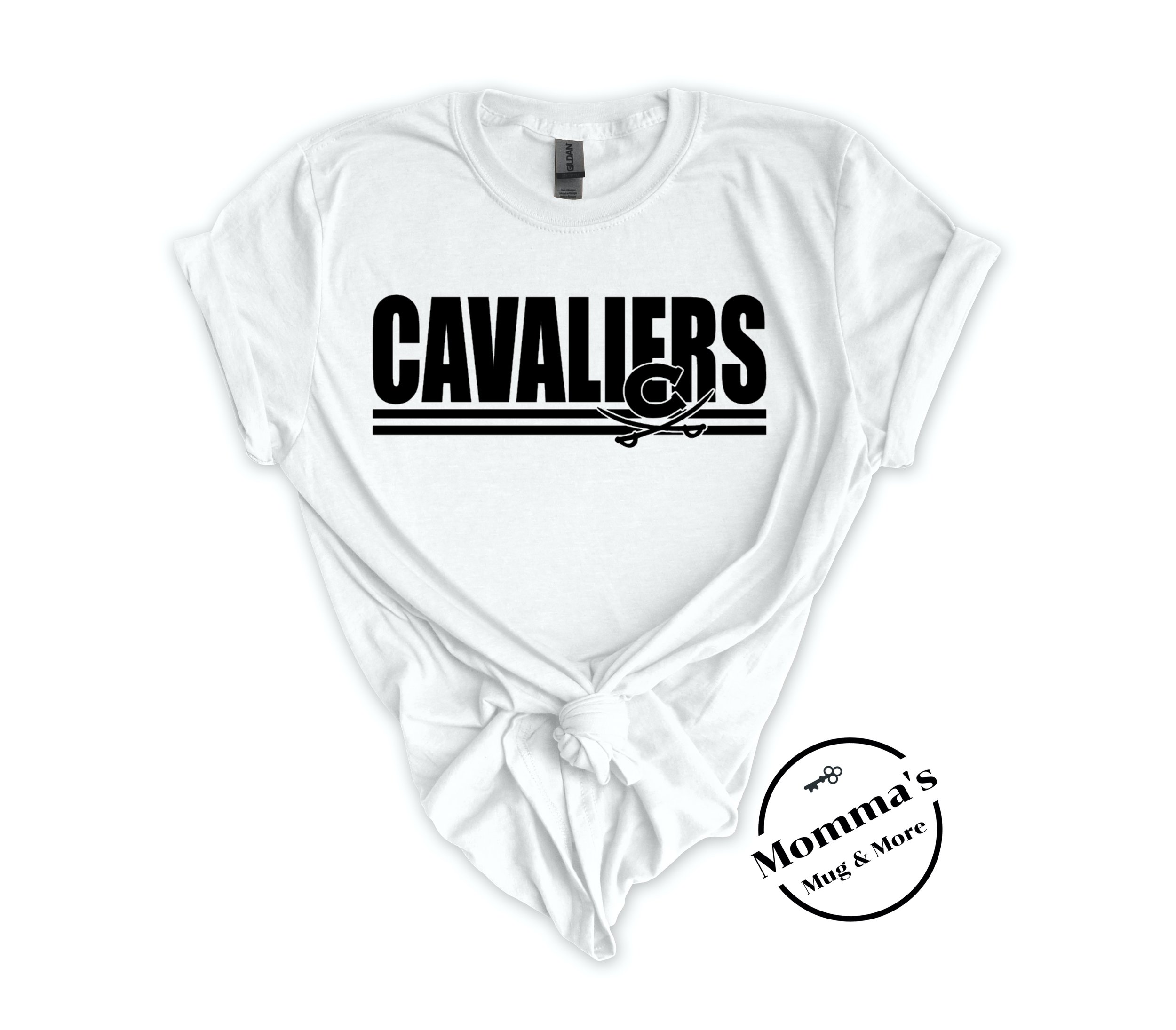CORUNNA CAVALIERS STRIPED WHITE TEE.jpeg