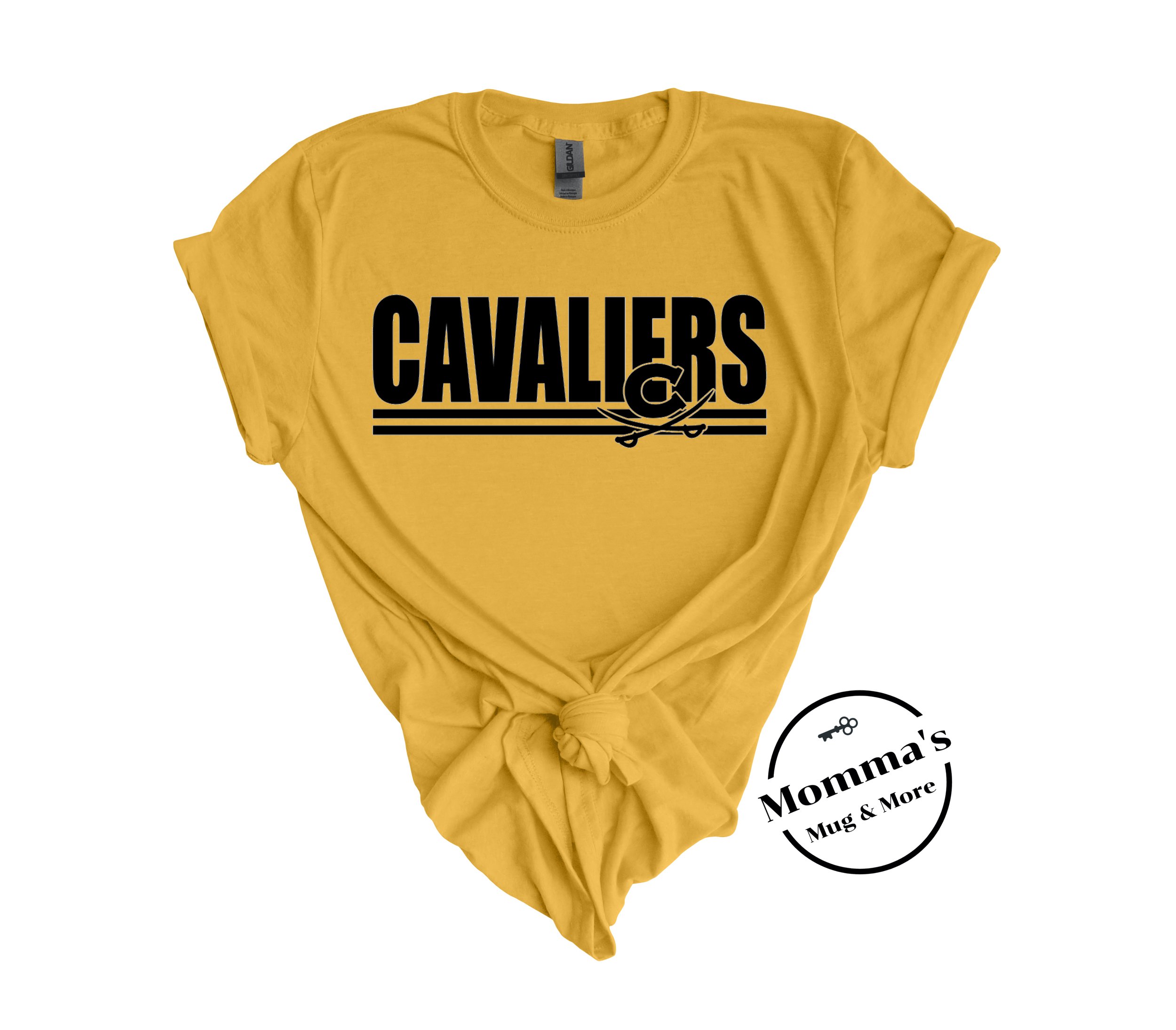 CORUNNA CAVALIERS STRIPED HONEY TEE.jpeg