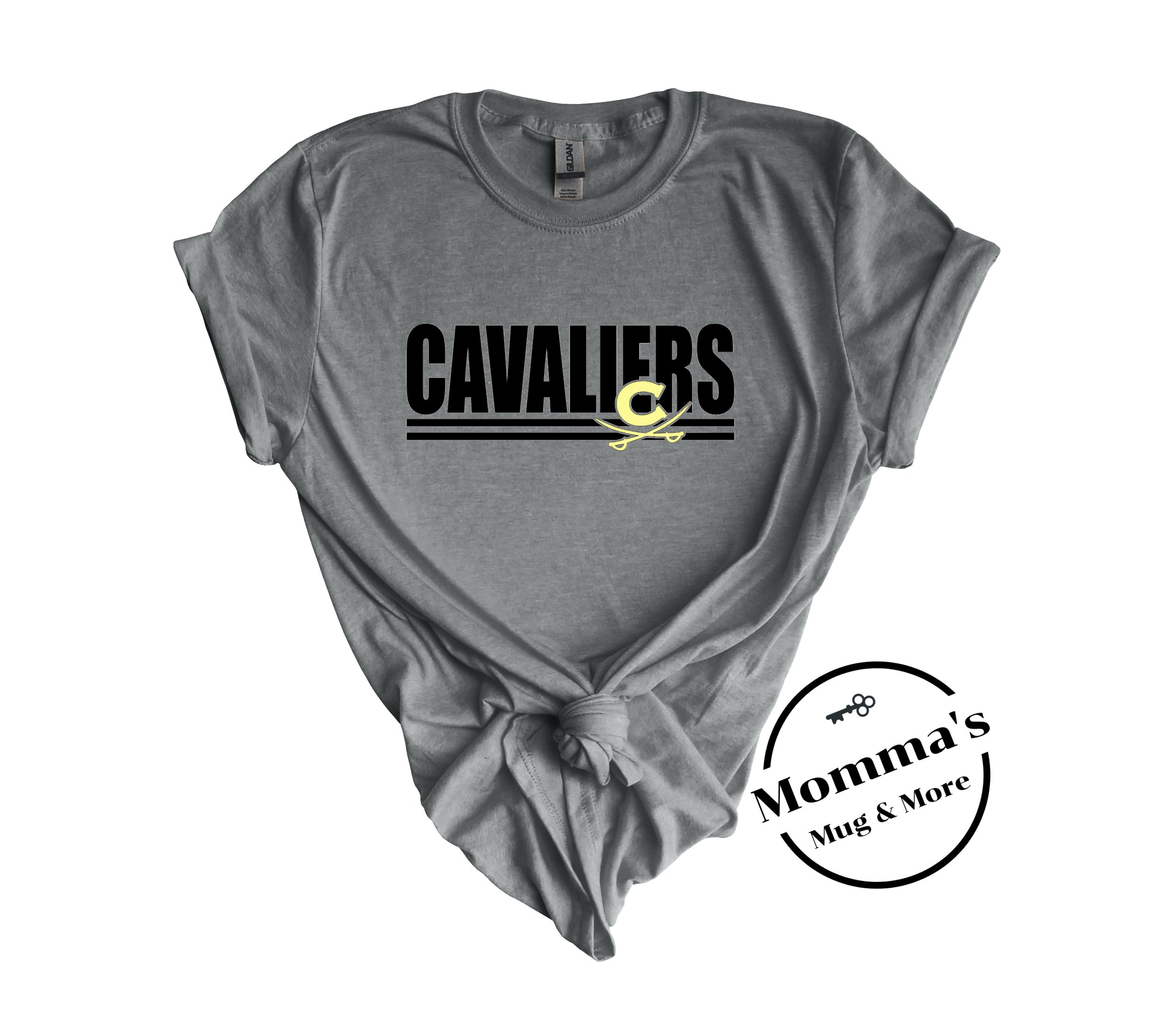 CORUNNA CAVALIERS STACKED MULTI GRAPHITE HEATHER TEE.jpeg