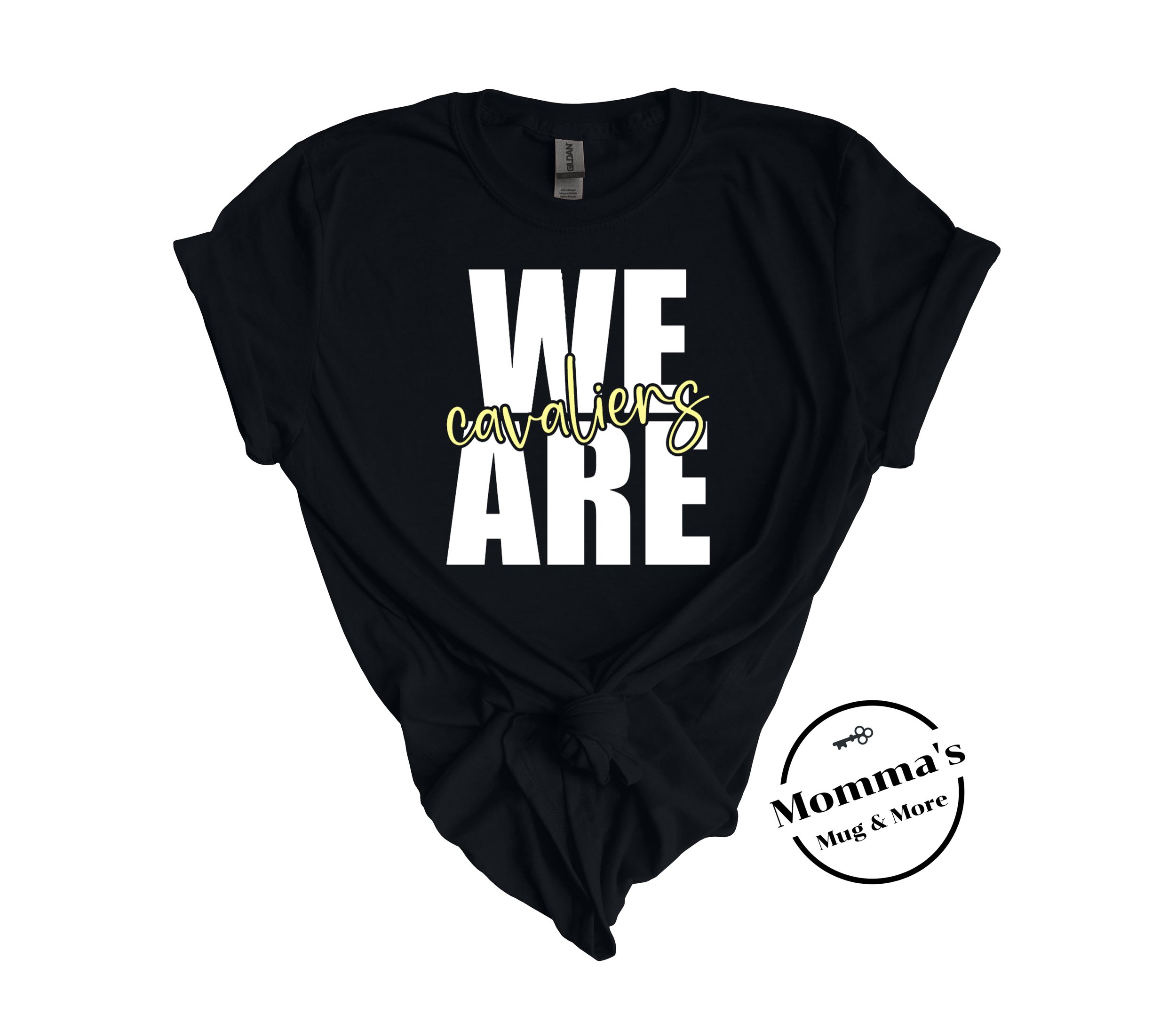 WE ARE CAVALIERS WHITE AND GOLD BLACK TEE.jpeg