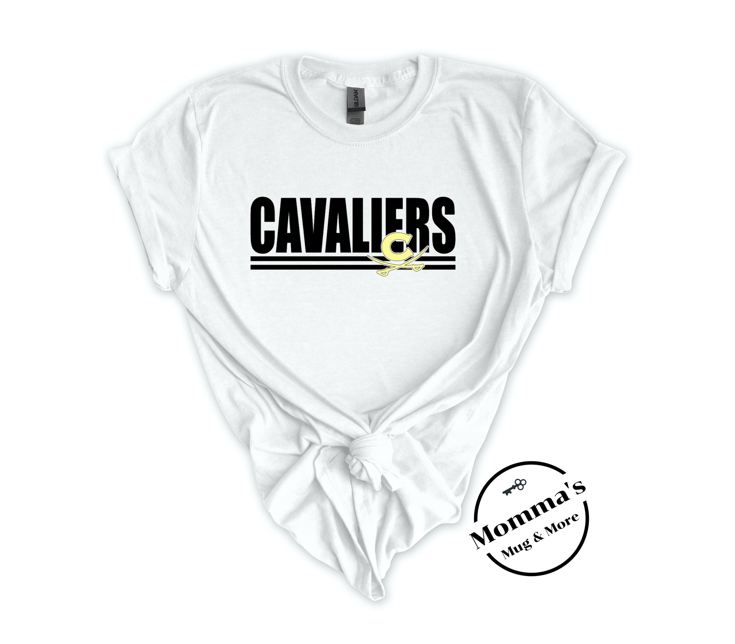 CORUNA CAVALIERS STRIPED MUTLI WHITE TEE.jpeg