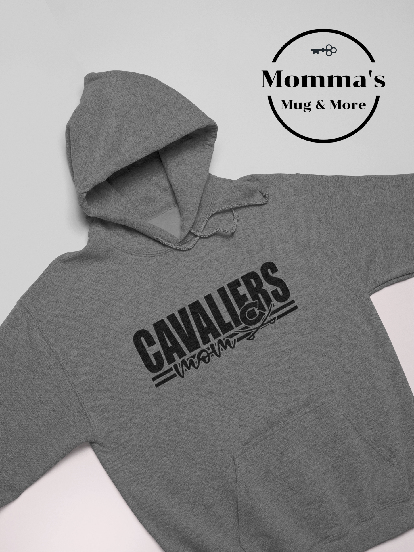 CORUNNA CAVALIERS MOM STRIPED GRAPHITE HEATHER HOODIE.png