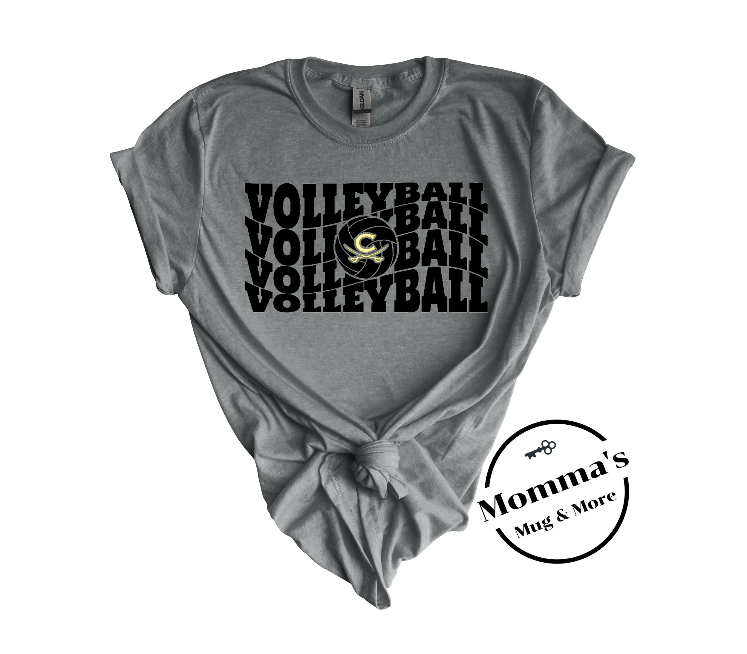 CORUNNA CAVALIERS VOLLEYBALL 2 GRAPHITE HEATHER TEE.jpeg