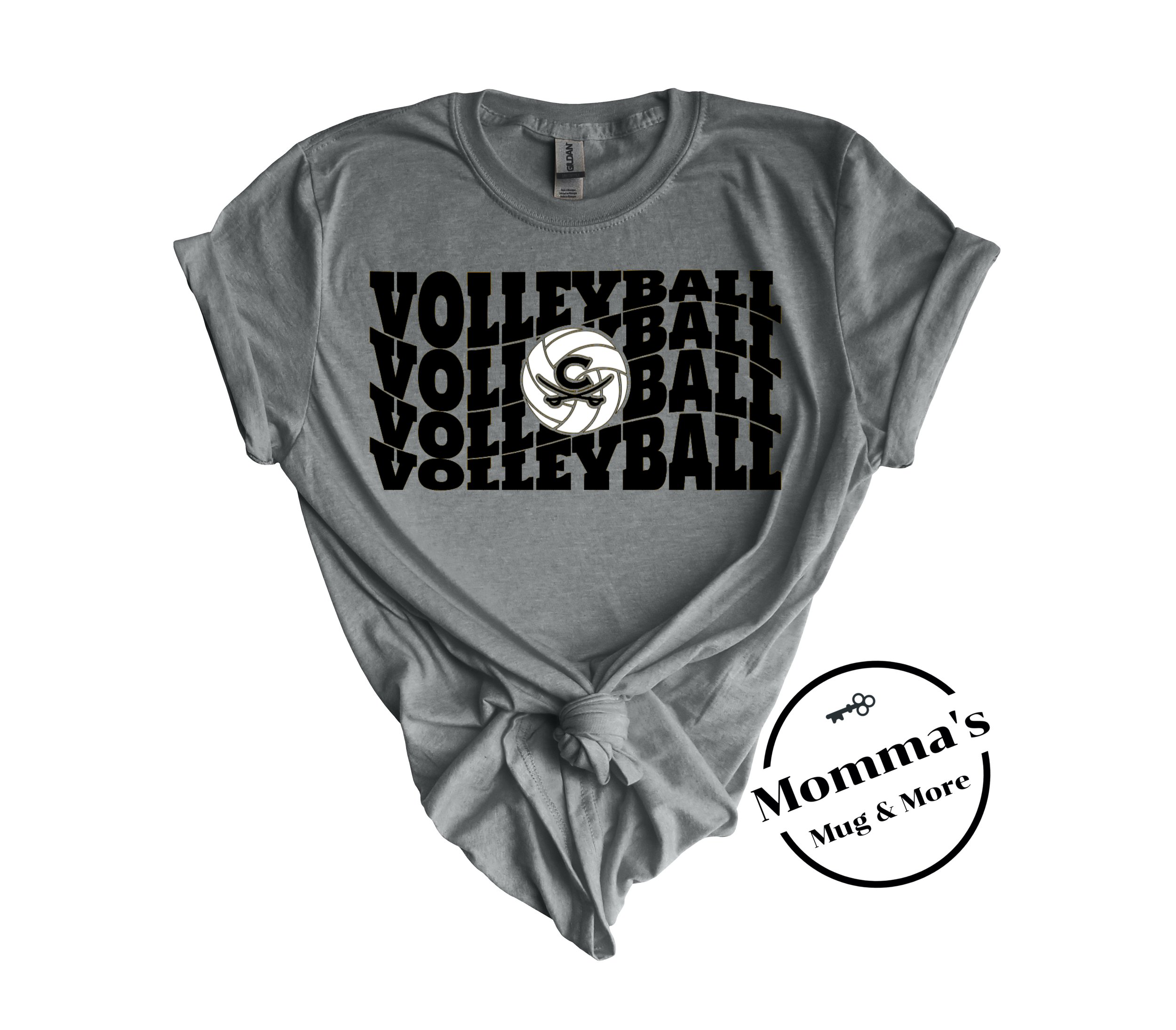 CORUNNA CAVALIERS VOLLEYBALL GRAPHITE HEATHER TEE.jpeg