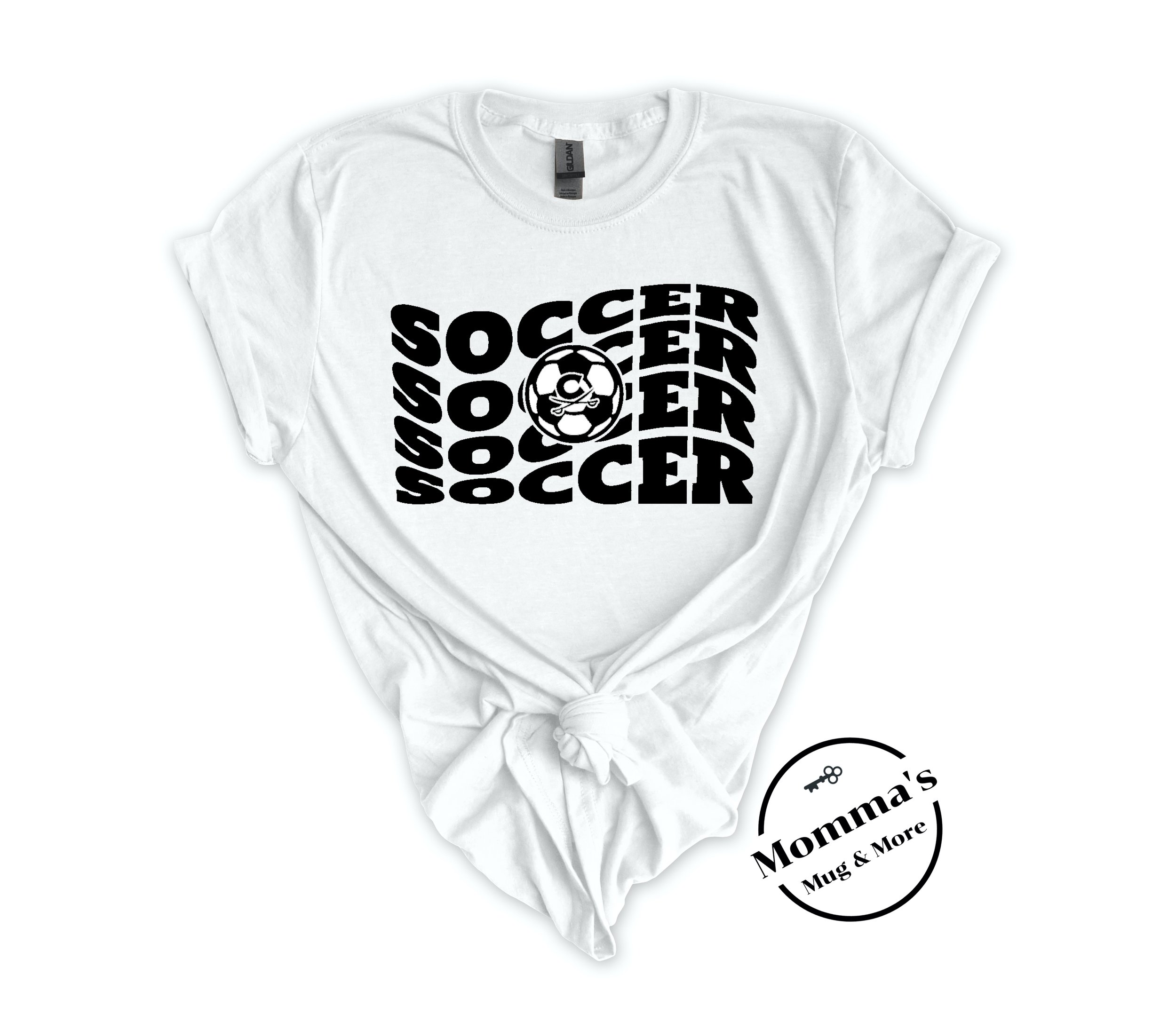 CORUNNA CAVALIERS SOCCER BLACK ON WHITE TEE.jpeg