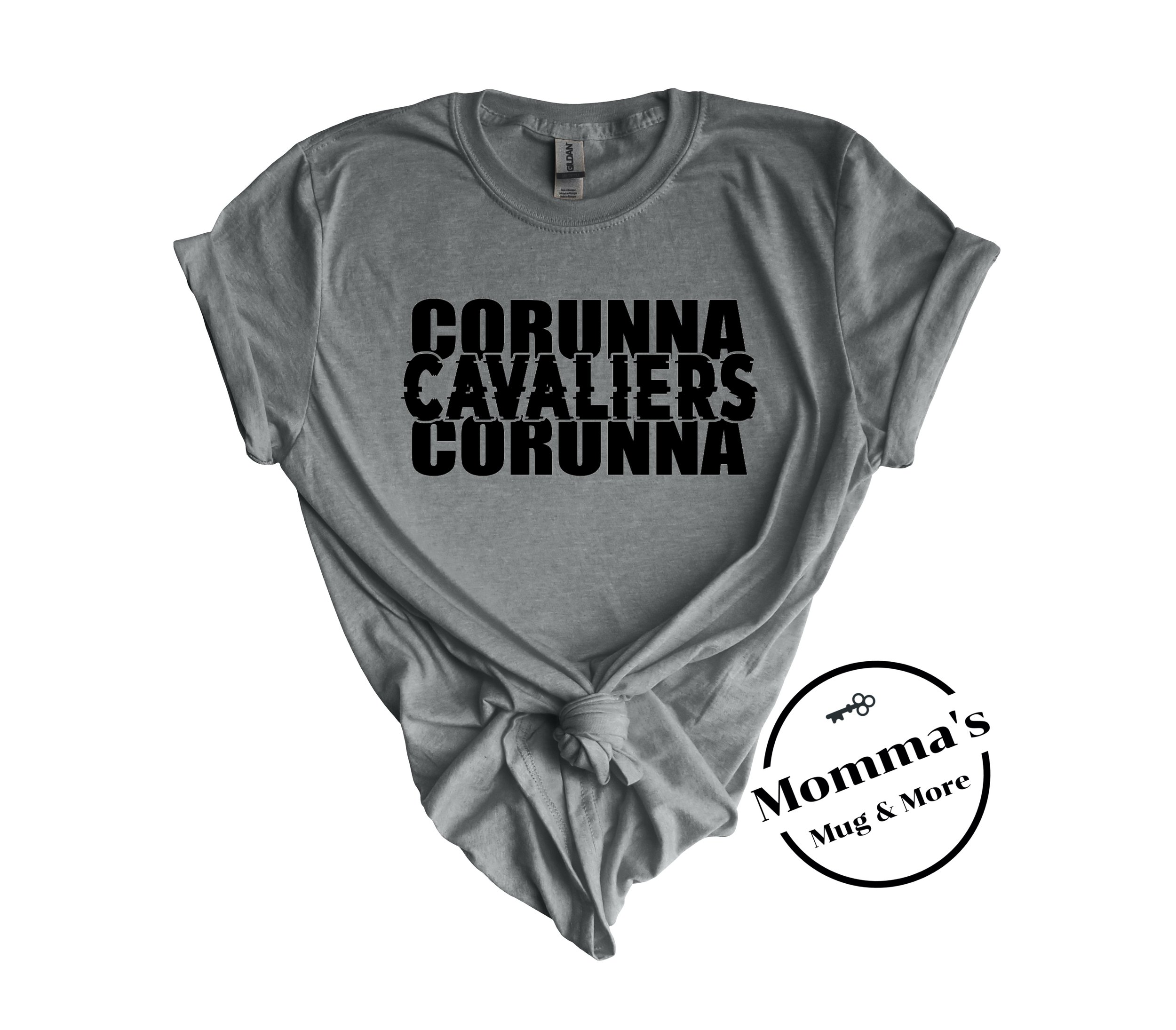 CORUNNA CAVALIERS GLITCH GRAPHITE HEATHER TEE.jpeg