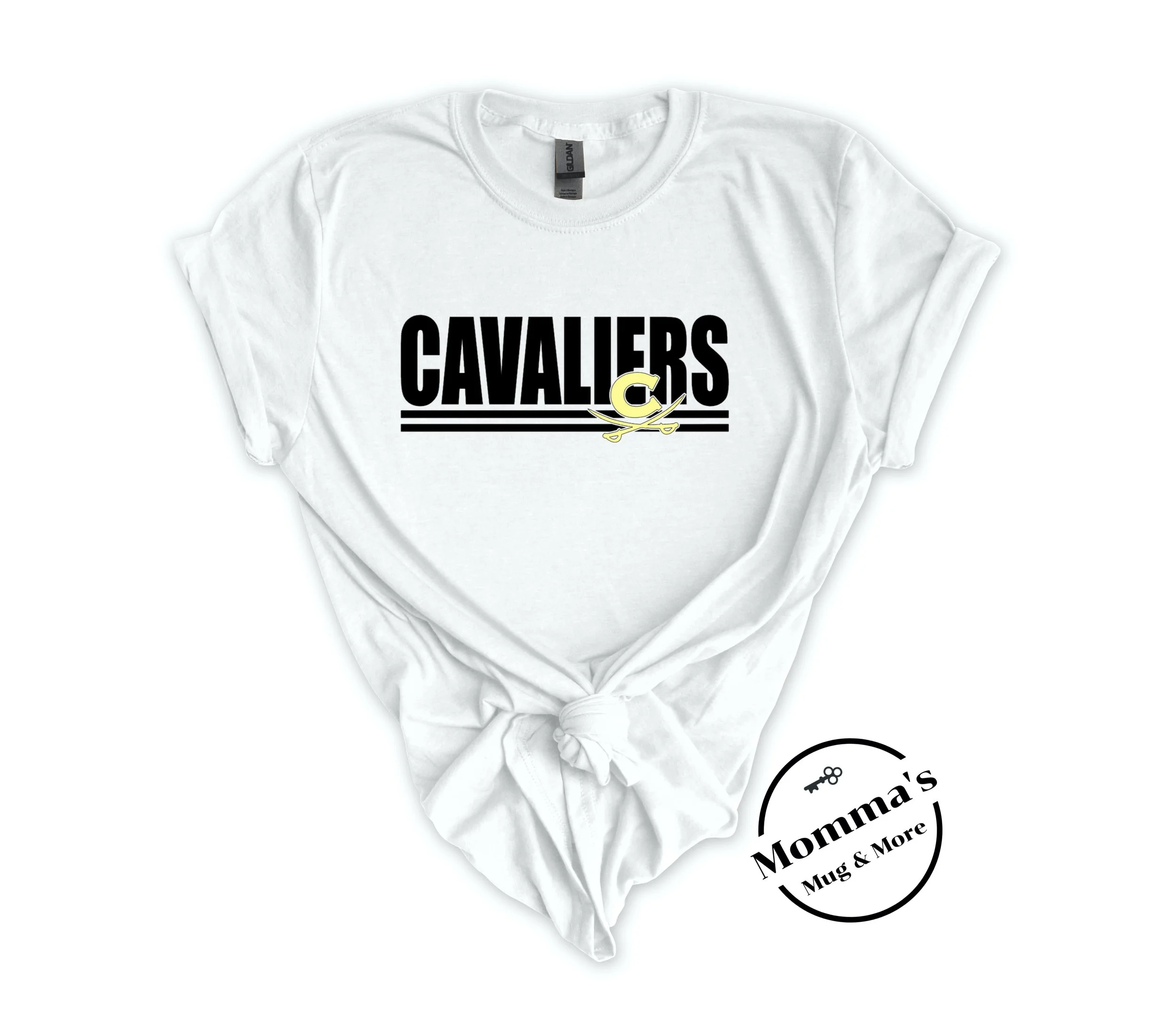 CORUNNA CAVALIERS STRIPED MUTLI WHITE TEE.jpeg
